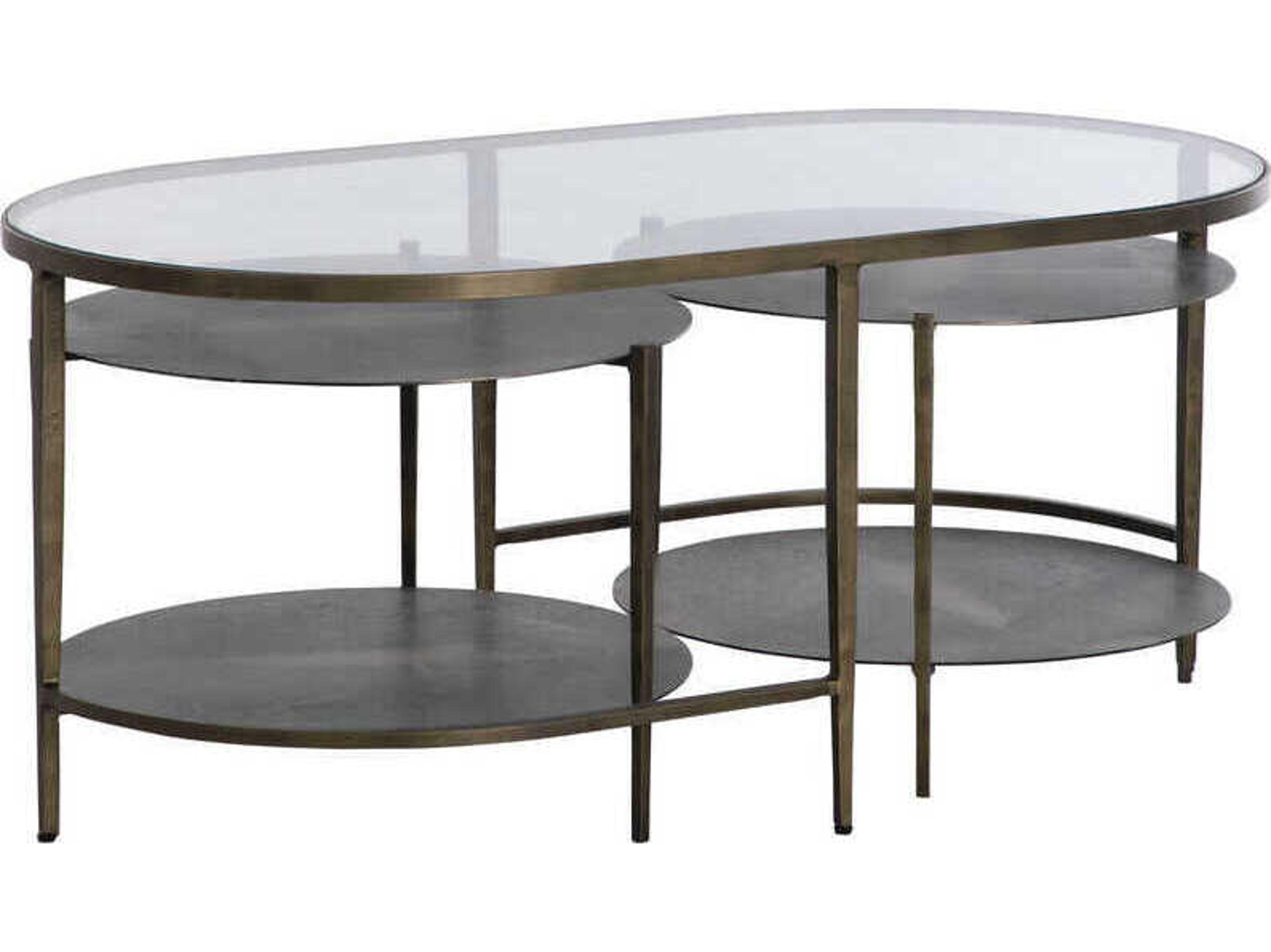 Gabby Northampton Oval Champagne Glass Coffee Table