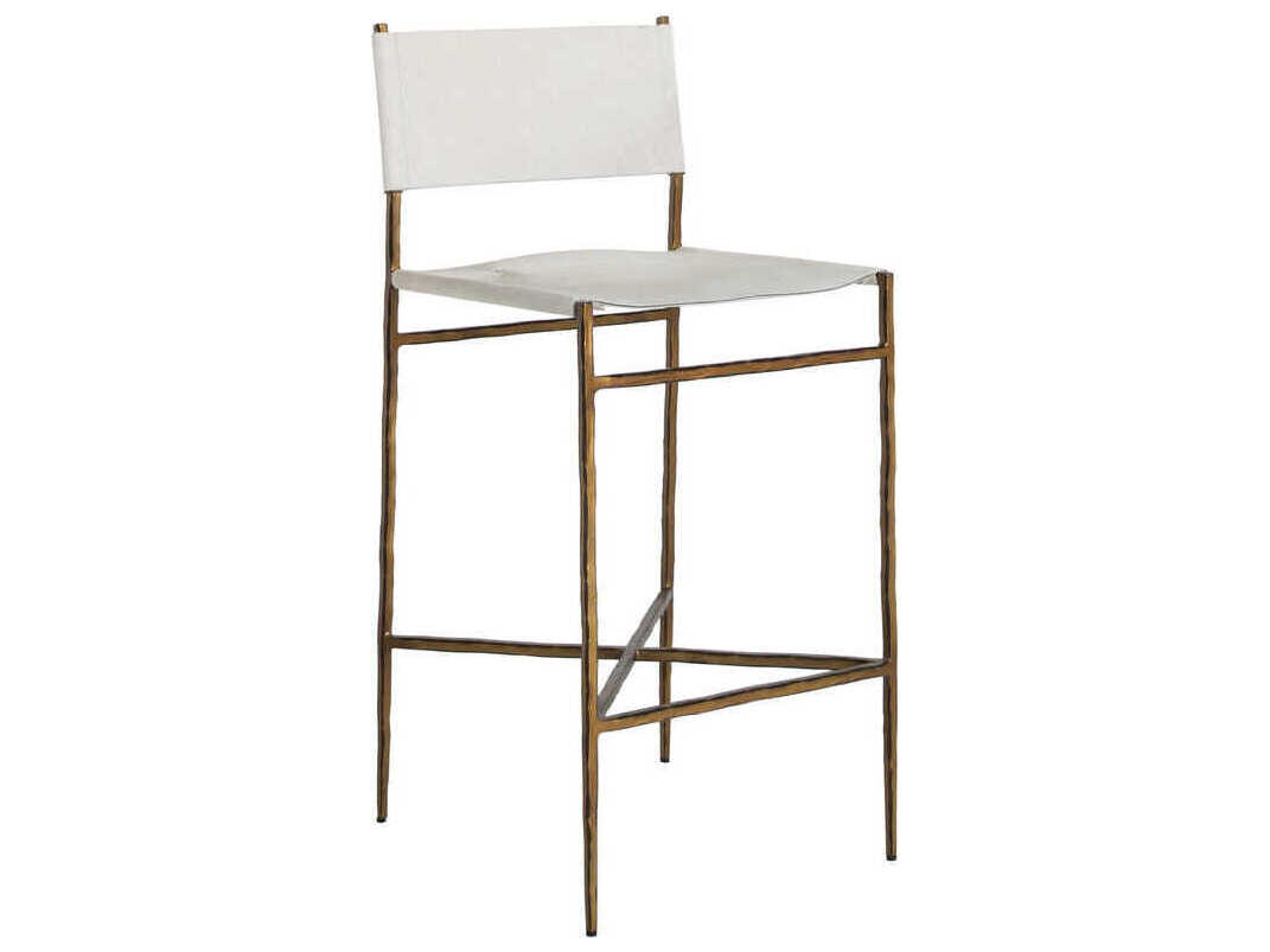Gabby Landon Natural Ivory Hide Upholstered Bar Stool