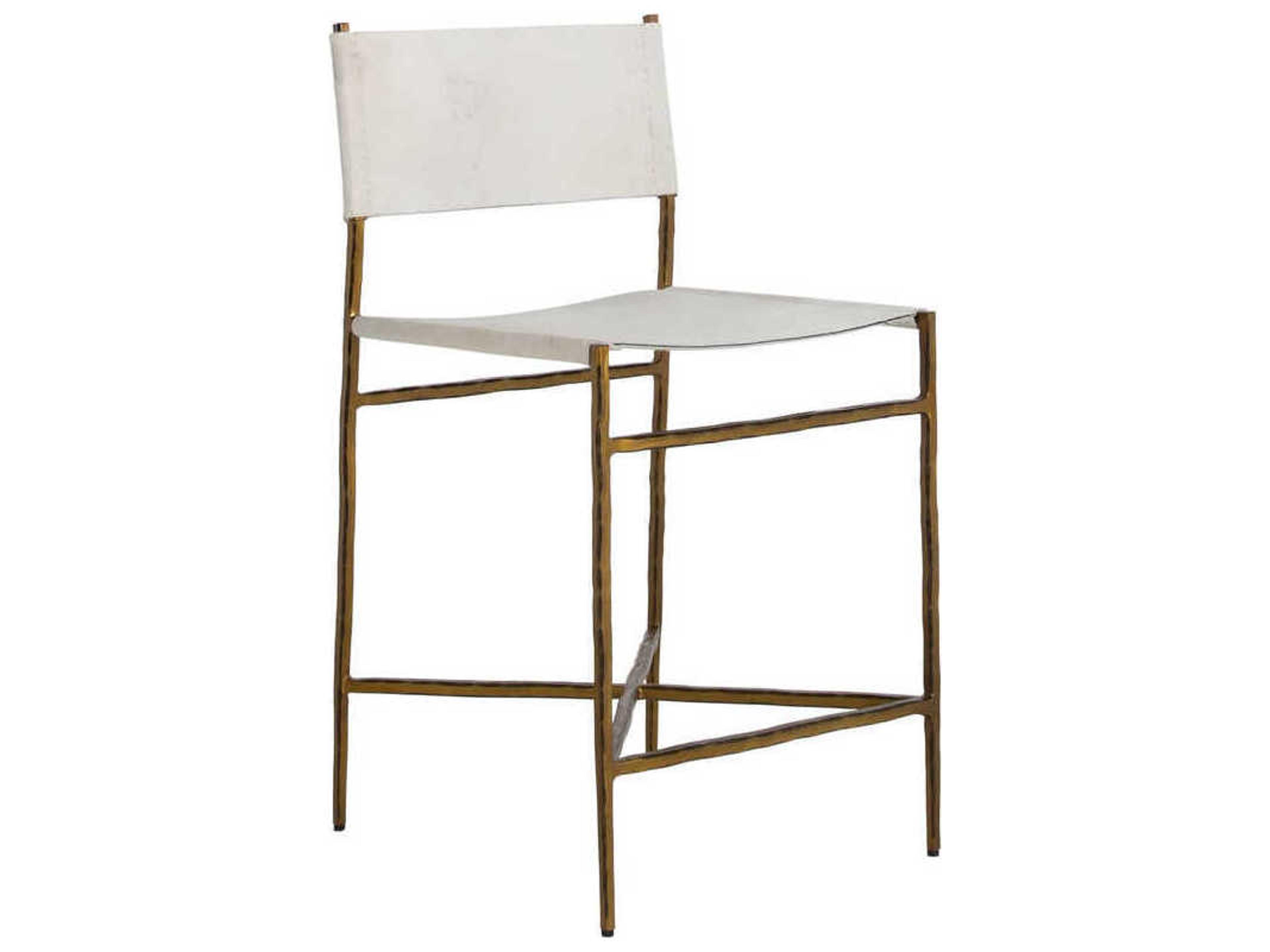 Gabby Landon Natural Ivory Hide Upholstered Counter Stool