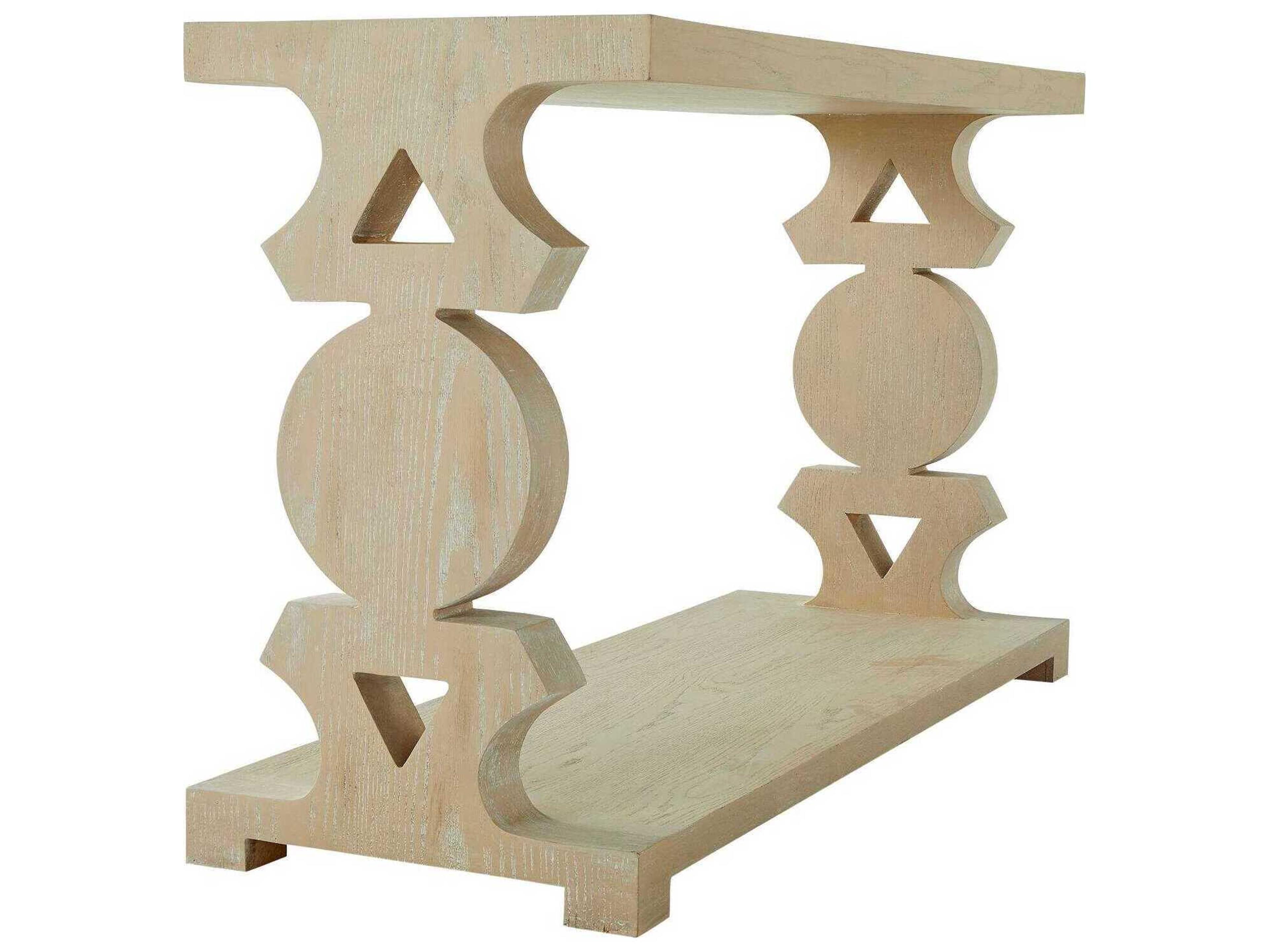 Gabby Bloomsbury Rectangular Wood Cerused Light Natural Console Table