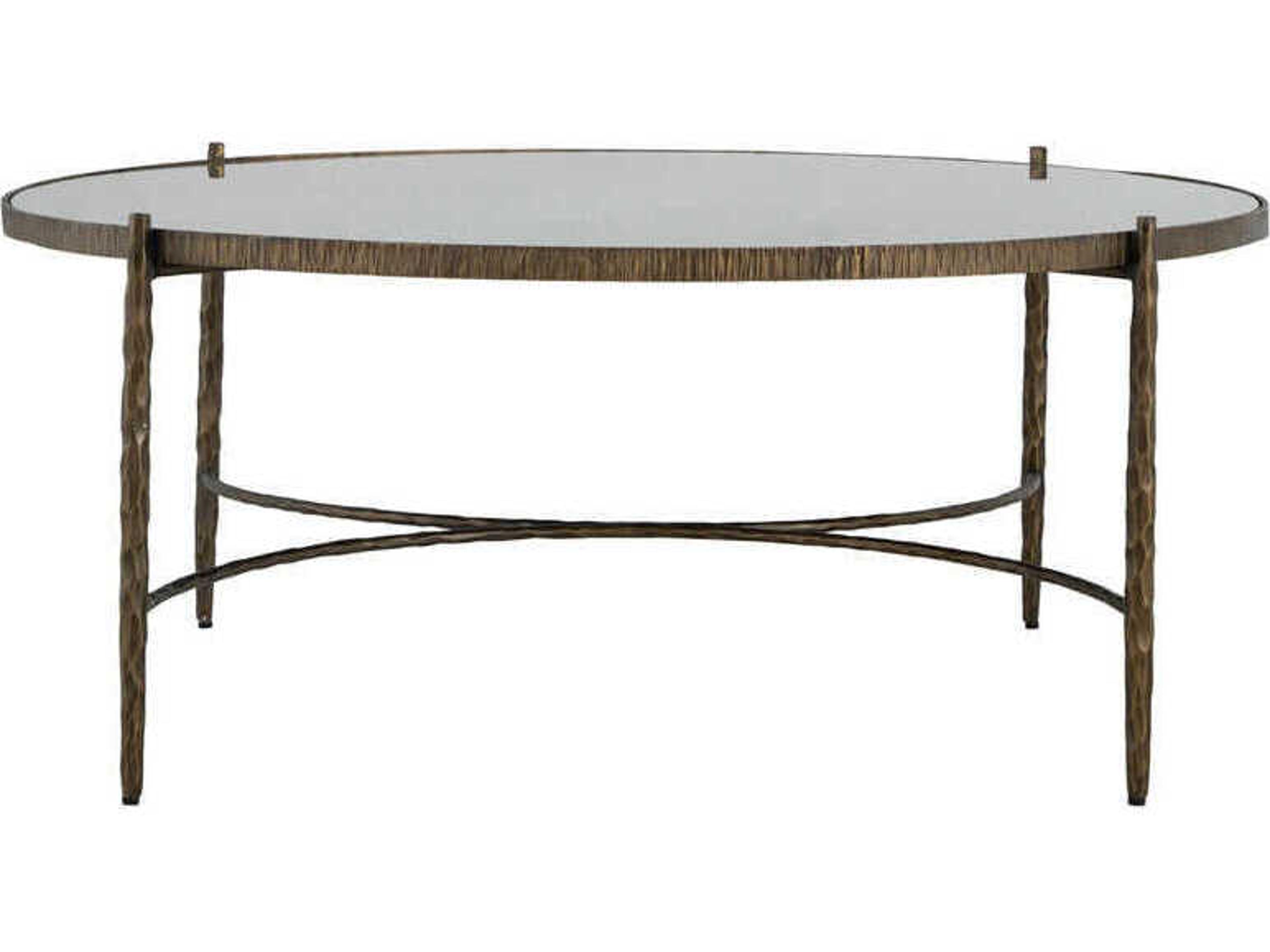 Gabby Lyra Aged Brass Mirrored Round Coffee Table