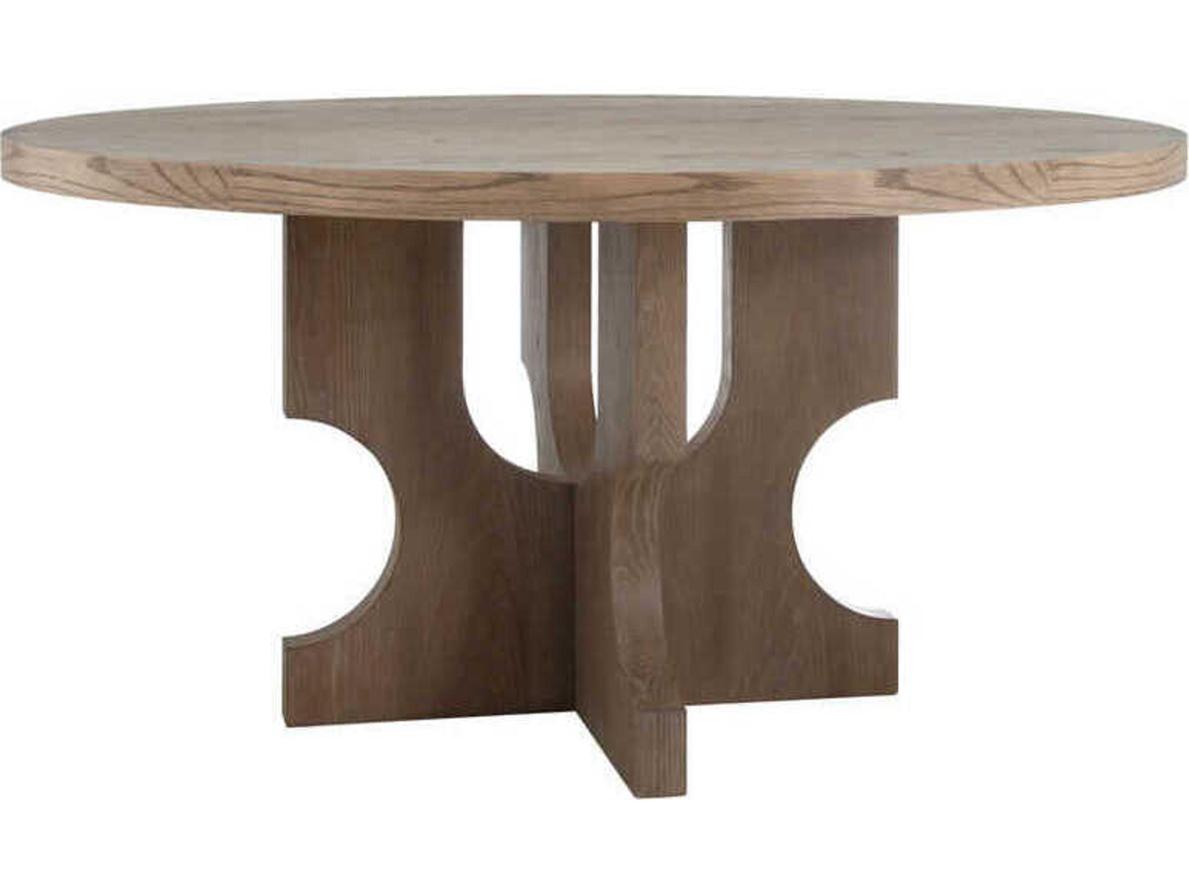 Gabby Sylvie Round Wood Cerused Natural Dining Table