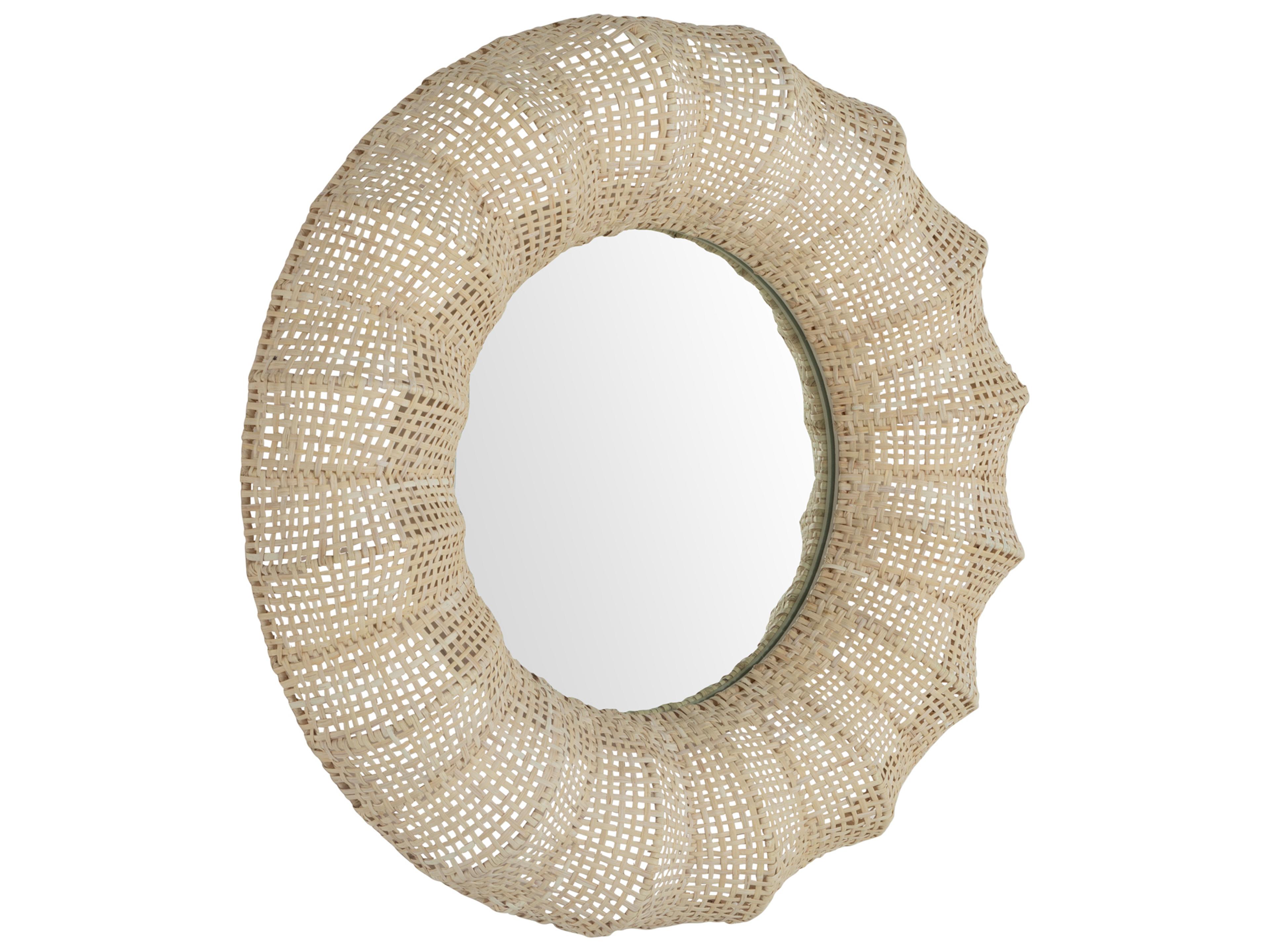 Gabby Delilah Winter White Natural Wall Mirror Round