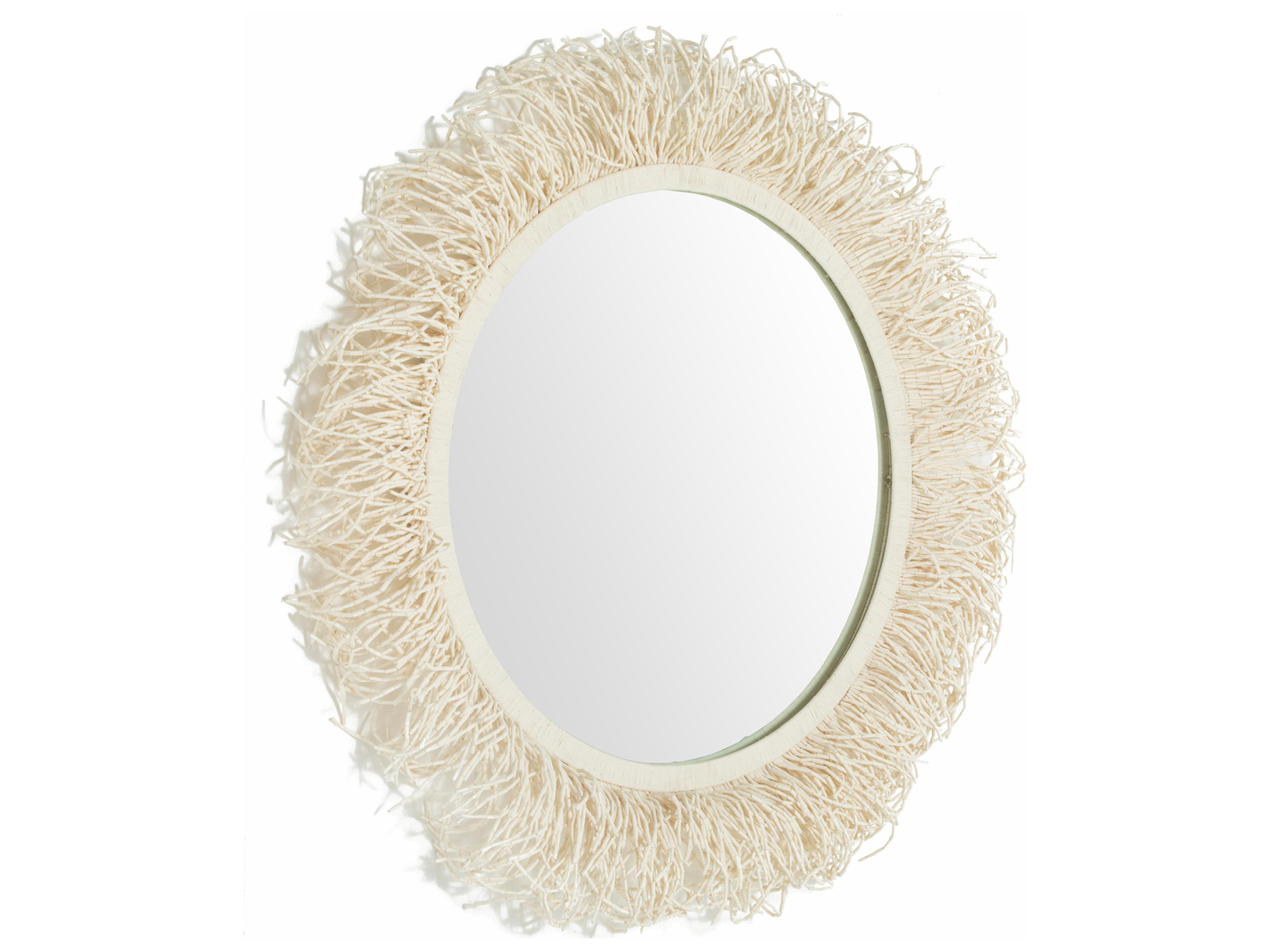 Gabby Giselle Winter White Ivory Wall Mirror Round