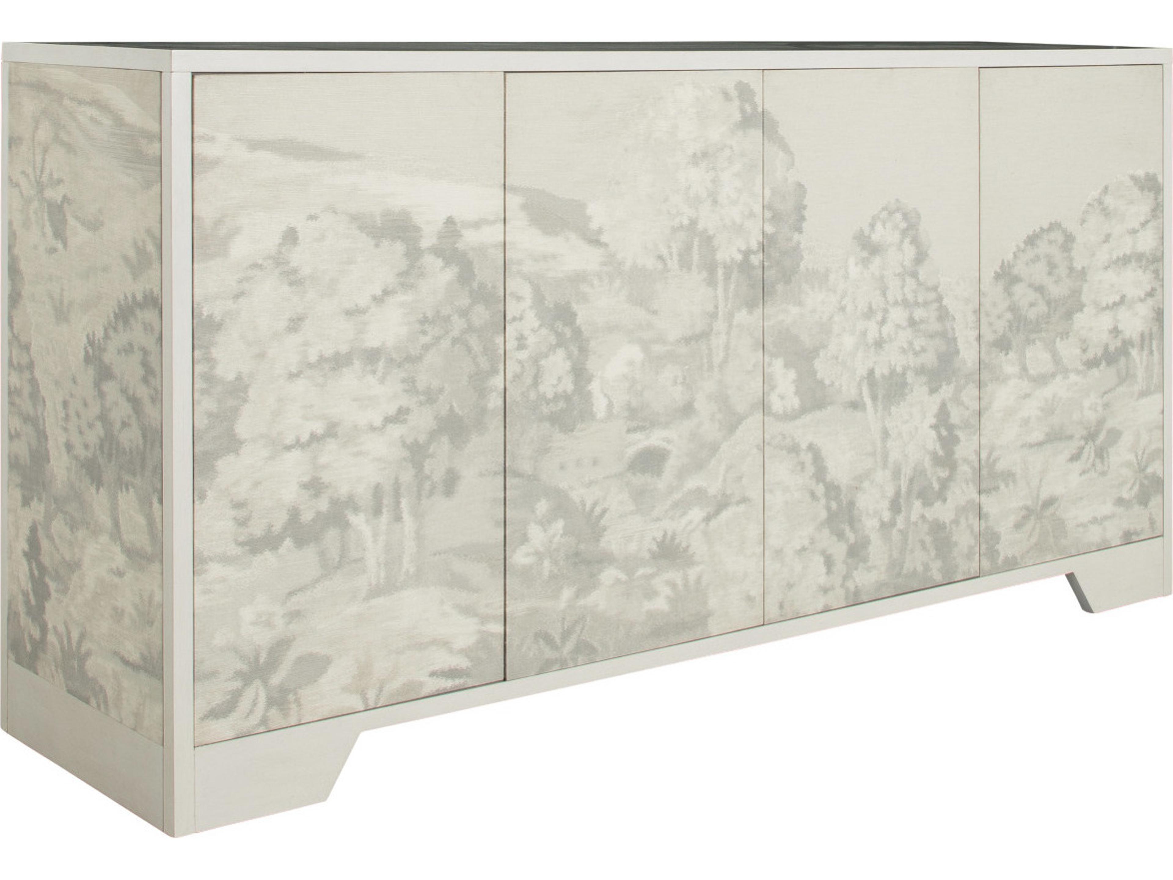 Gabby 72" Daliyah Oak Wood Custom Printed Fabric Natural Sideboard