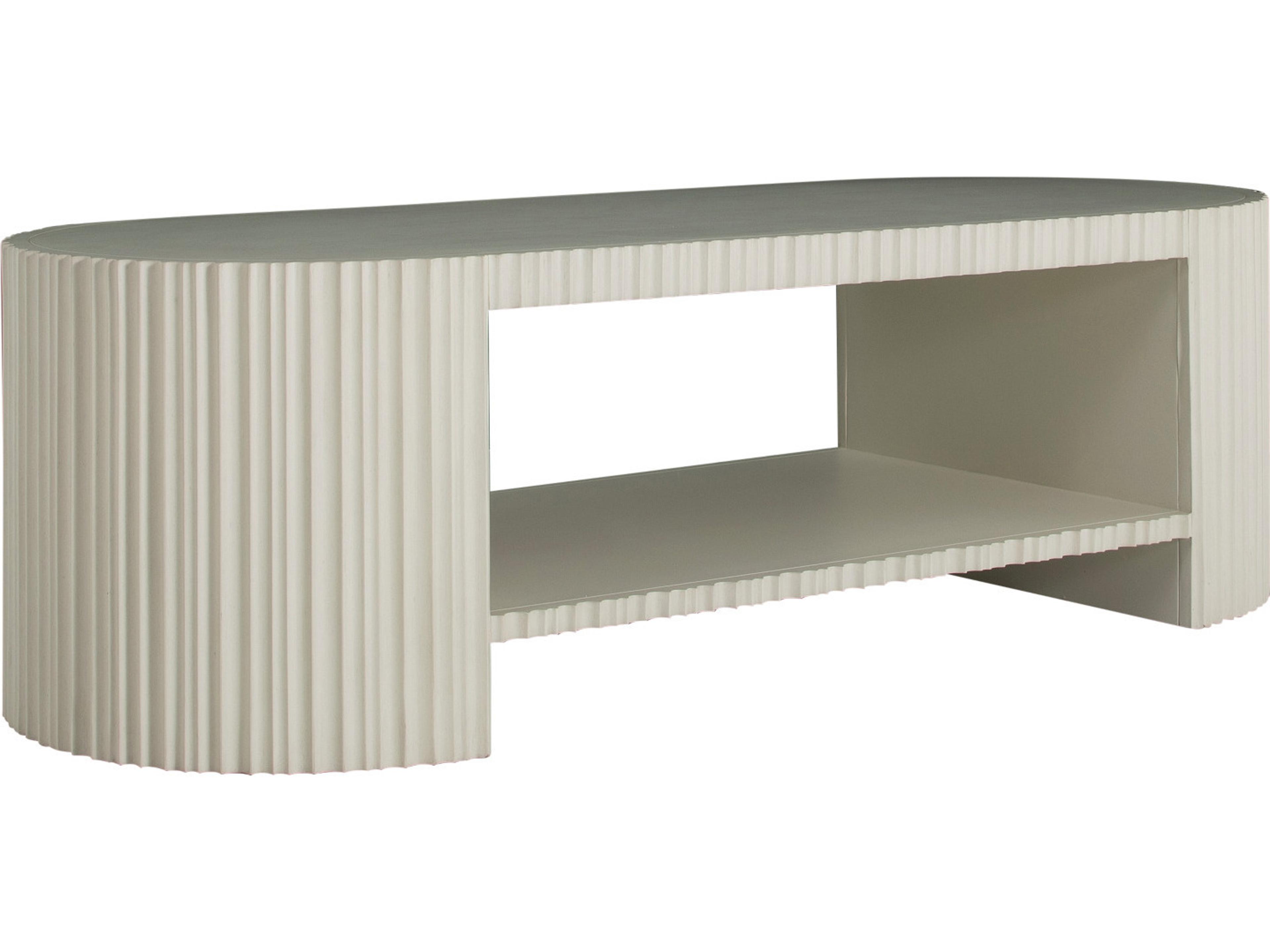 Gabby Isadora Oval Wood Sesame White Coffee Table