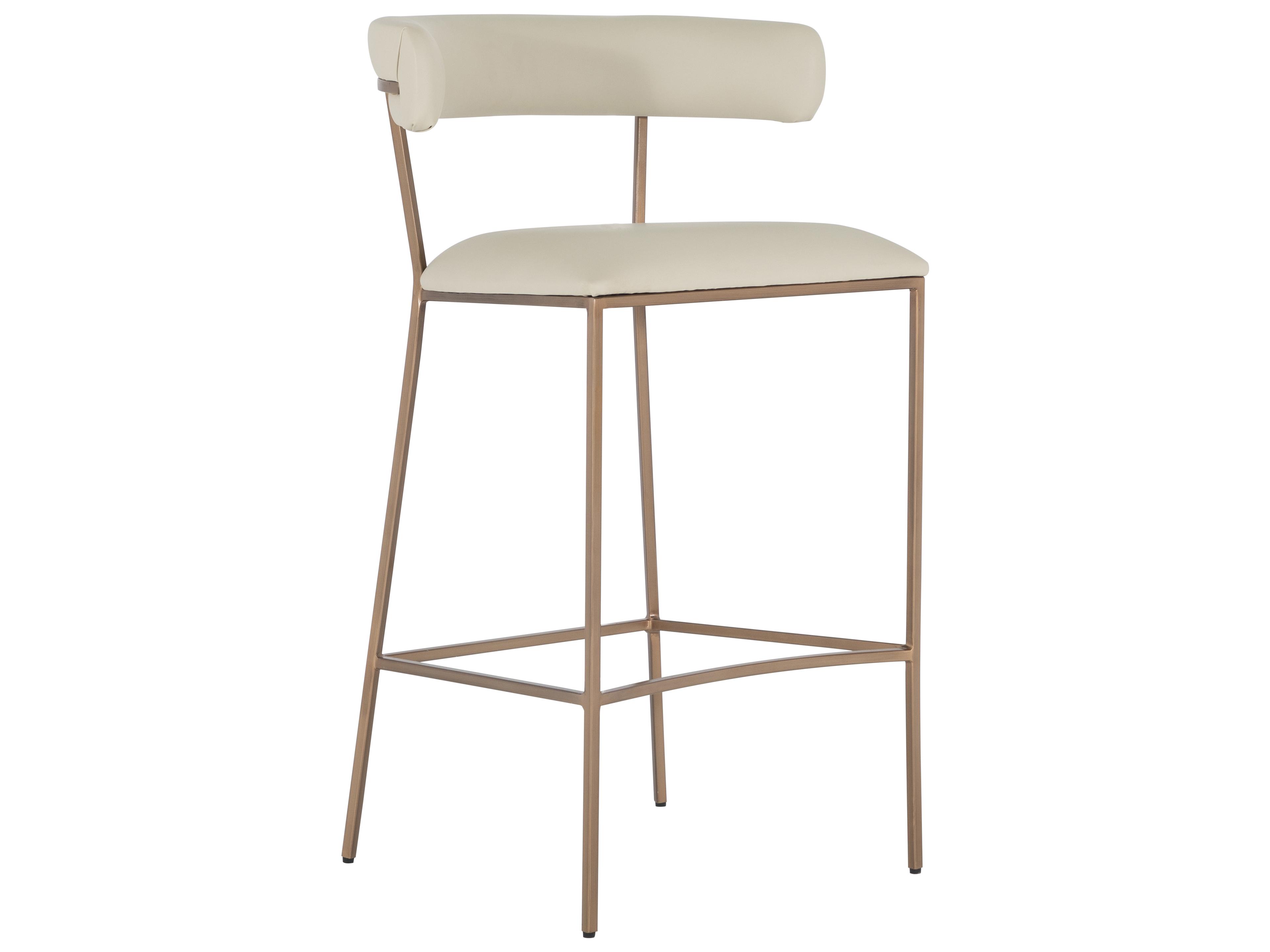 Gabby Matlock White & Ivory Yellow Faux Leather Bar Stool