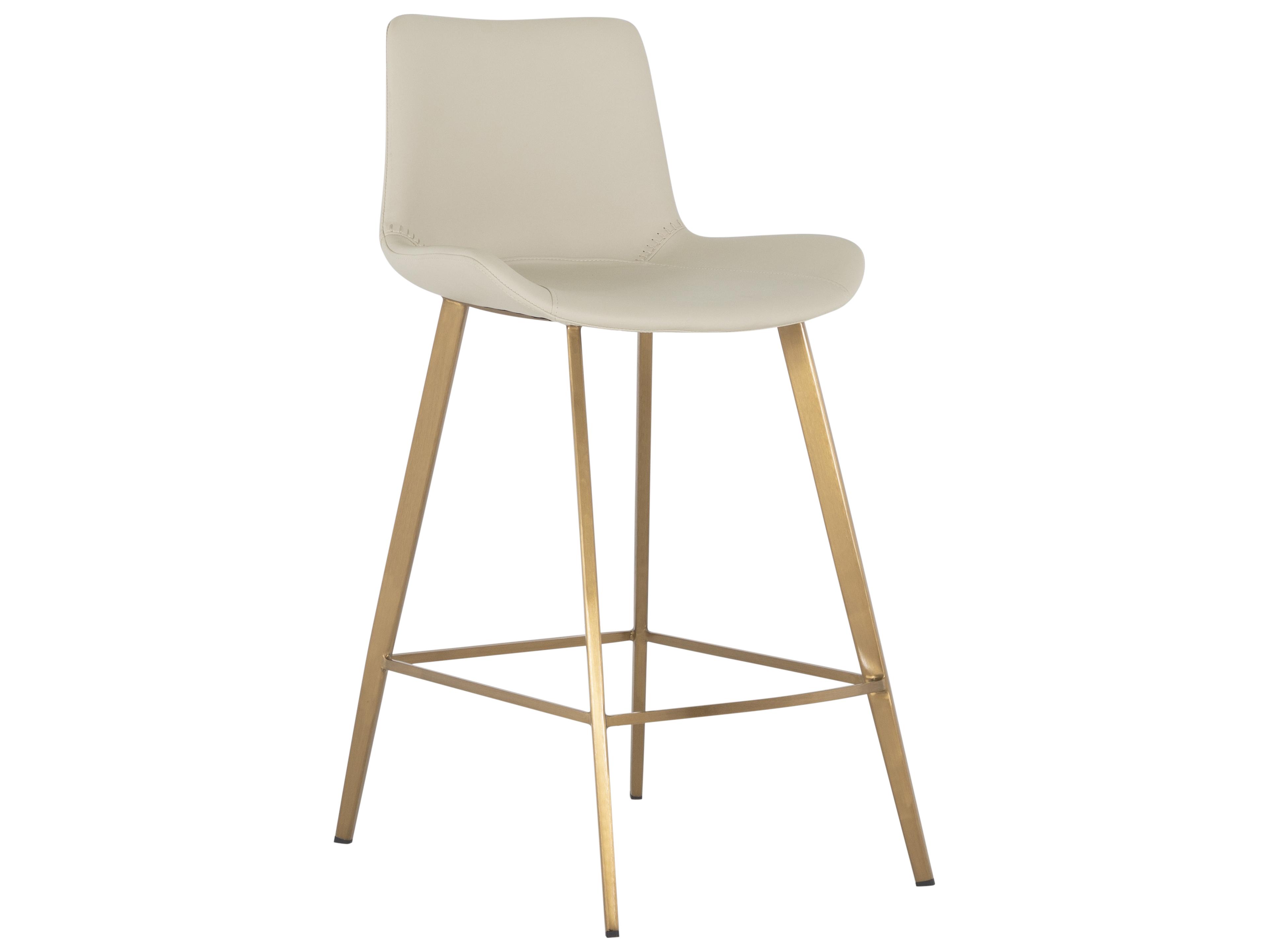 Gabby Hines White & Ivory Yellow Faux Leather Counter Stool
