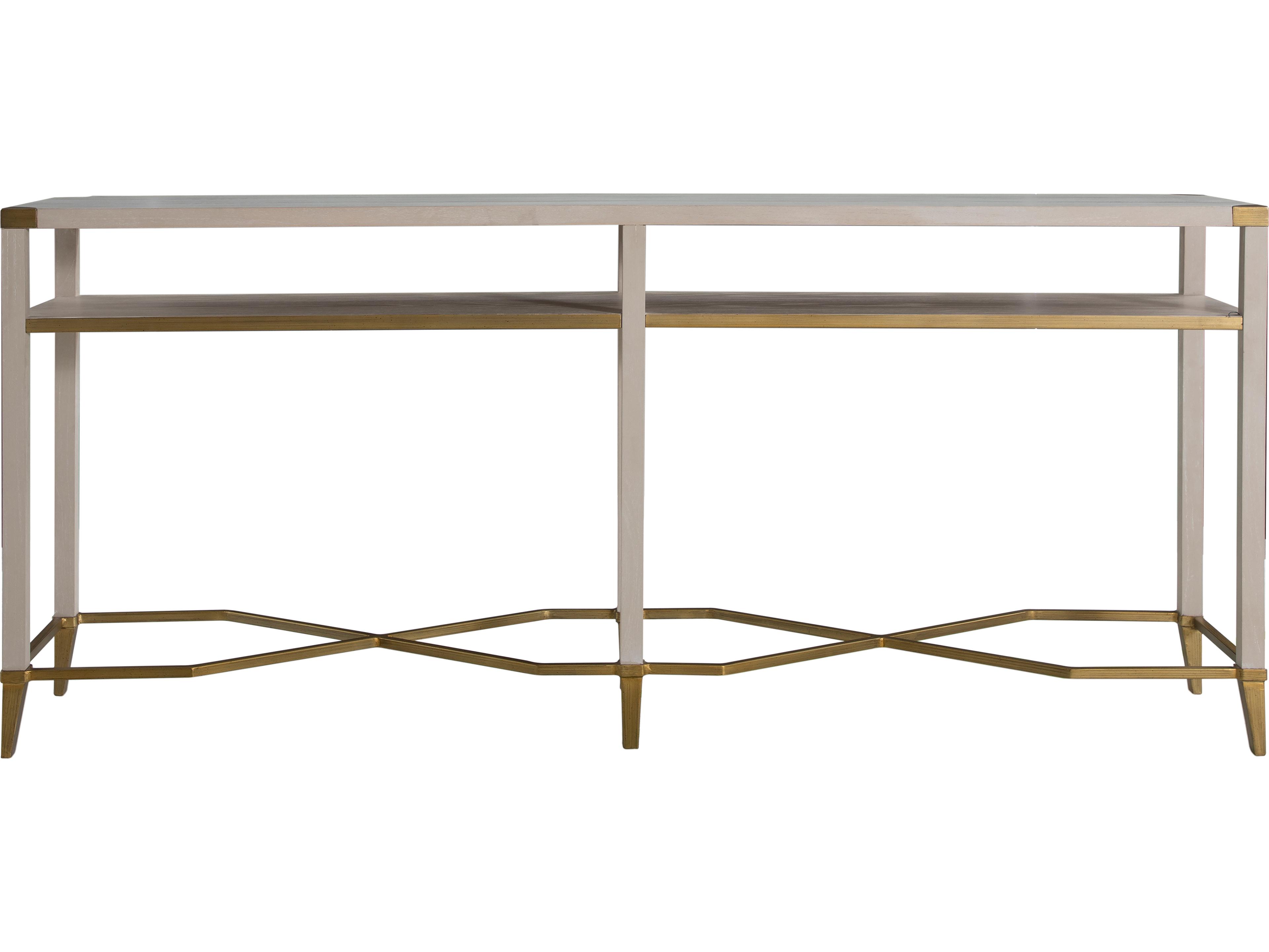 Gabby Sue Rectangular Wood Cerused White Brushed Gold Console Table