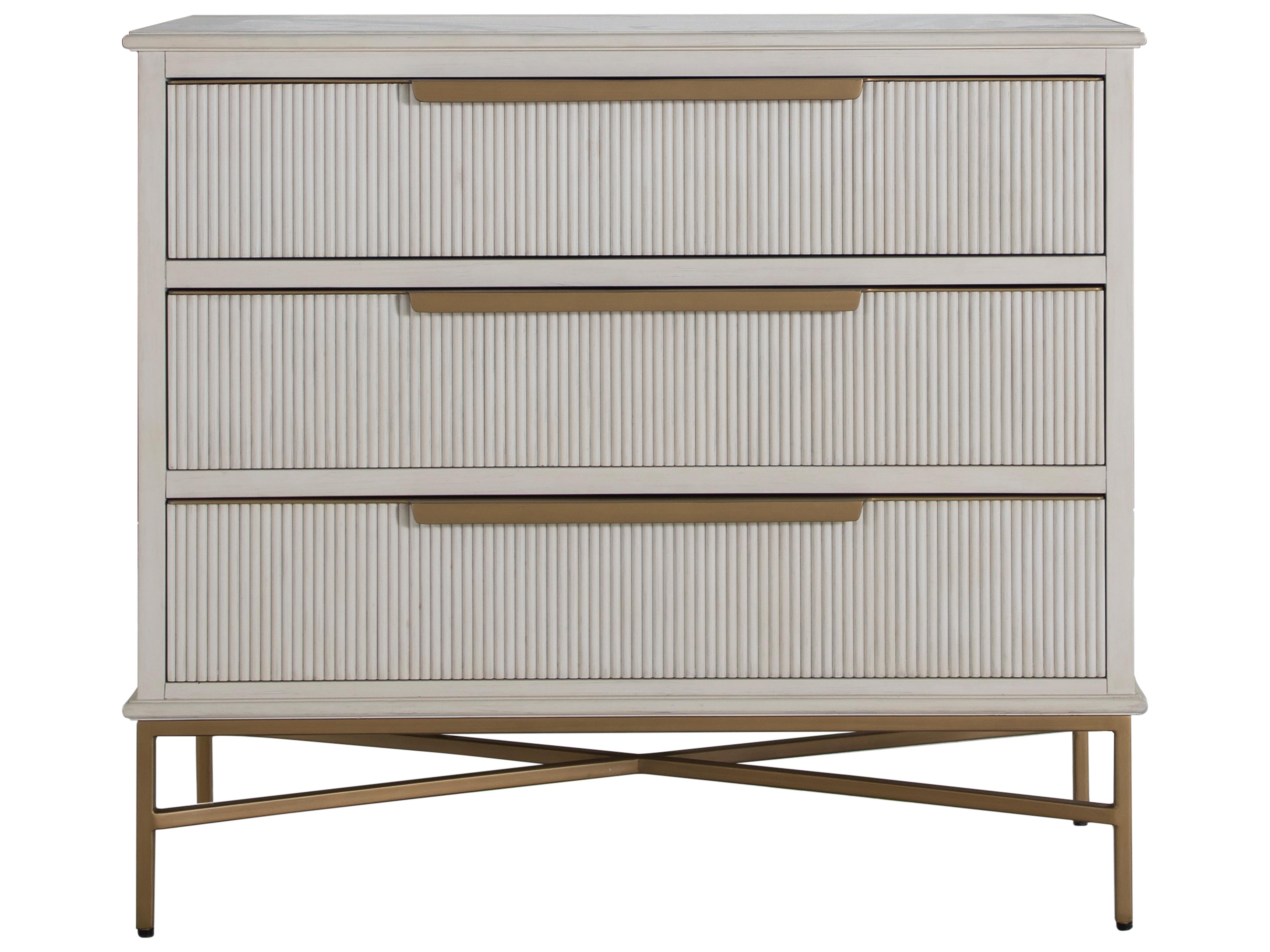 Gabby Riggs Stained Gold Distressed Antique White Mahogany Wood Accent Chest