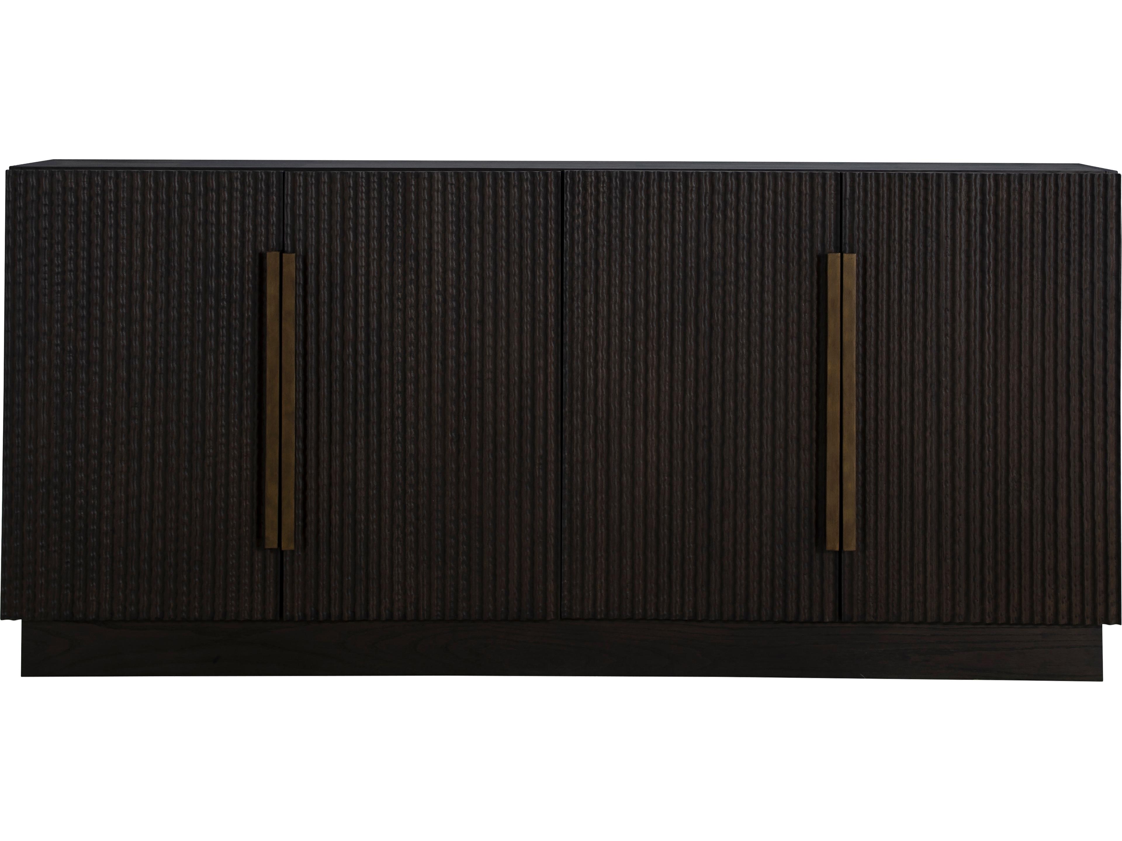 Gabby Diego 72" Oak Wood Dark Stained Antique Brass Sideboard