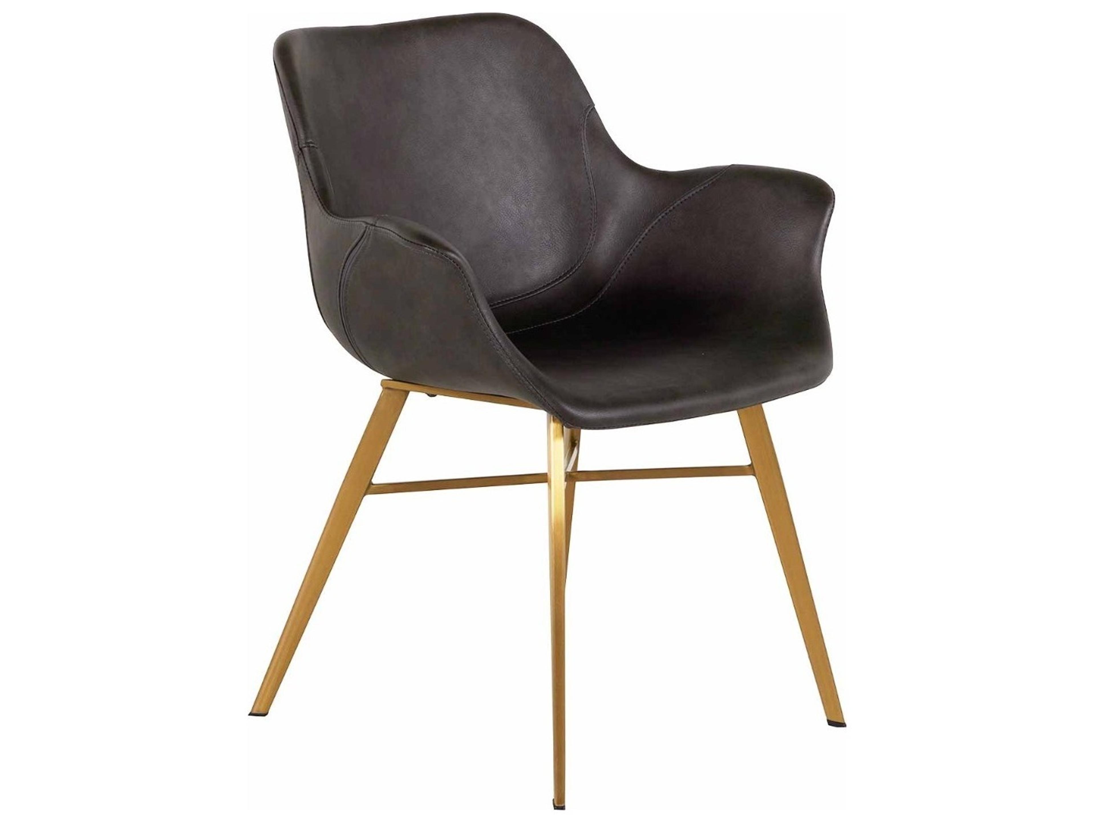 Gabby Channing Gray Faux Leather Arm Dining Chair