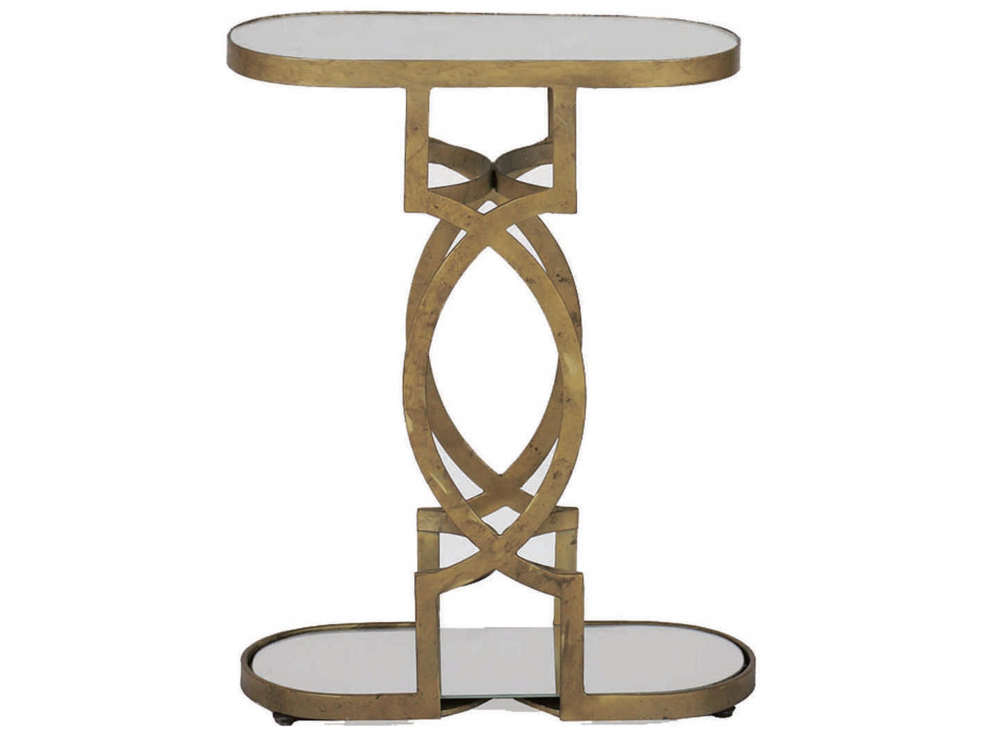 Gabby Natasha Oval Mirror & Antique Brass End Table