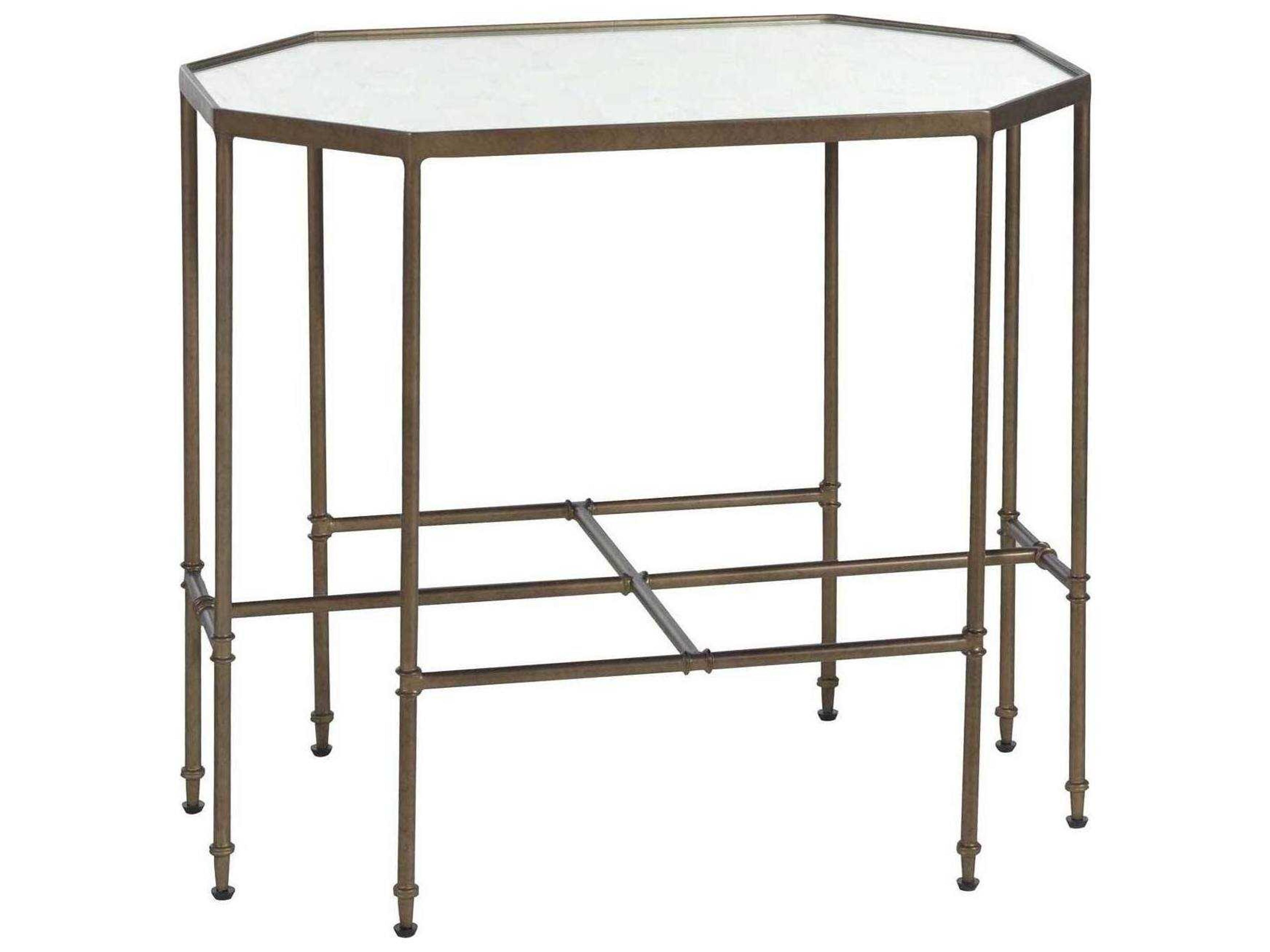 Gabby Barnes Hexagon Matte Gold & Eglomise Mirror End Table