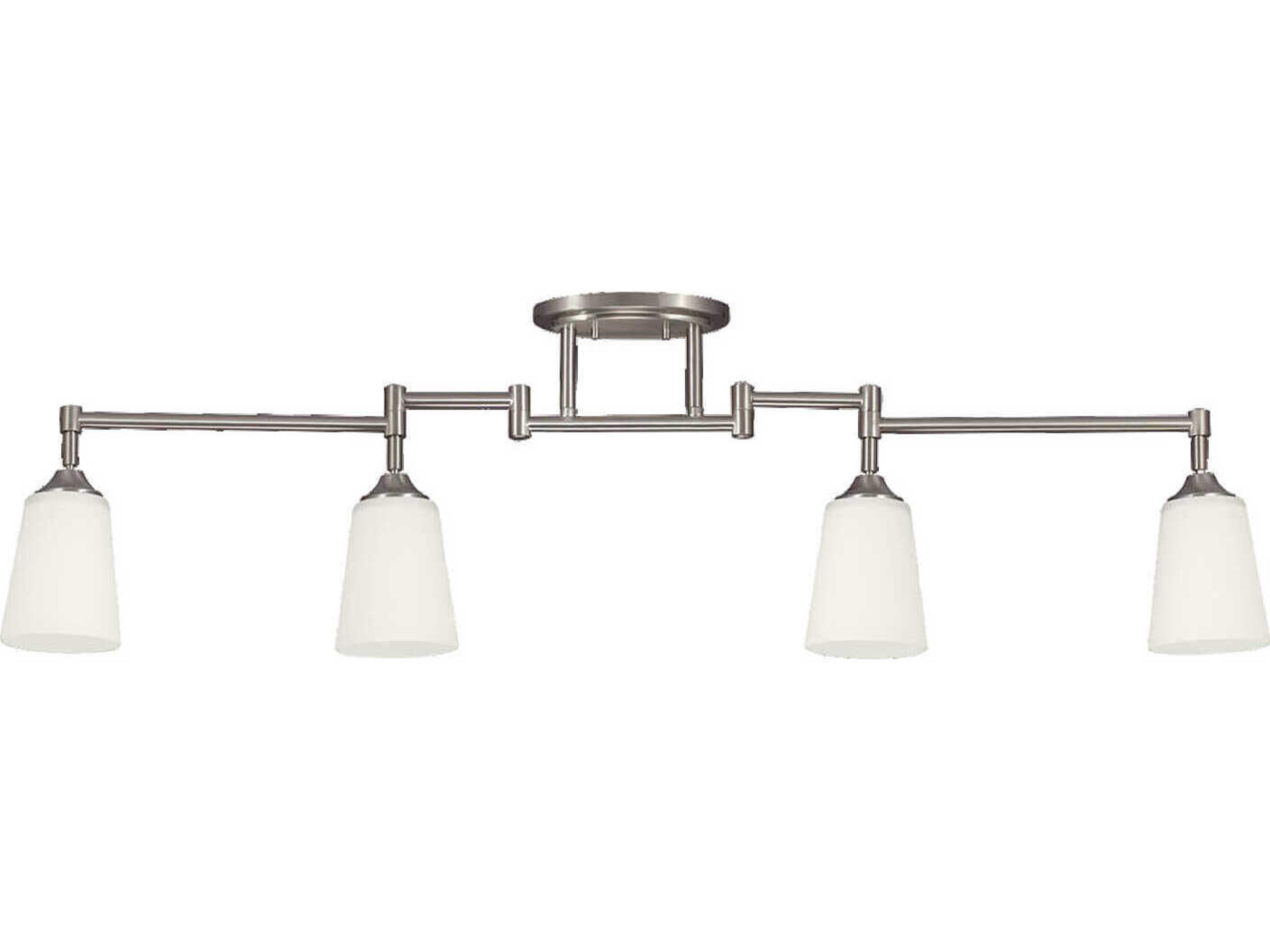 Generation Lighting 4-Light Brushed Nickel Glass Linear Track & Rail Light