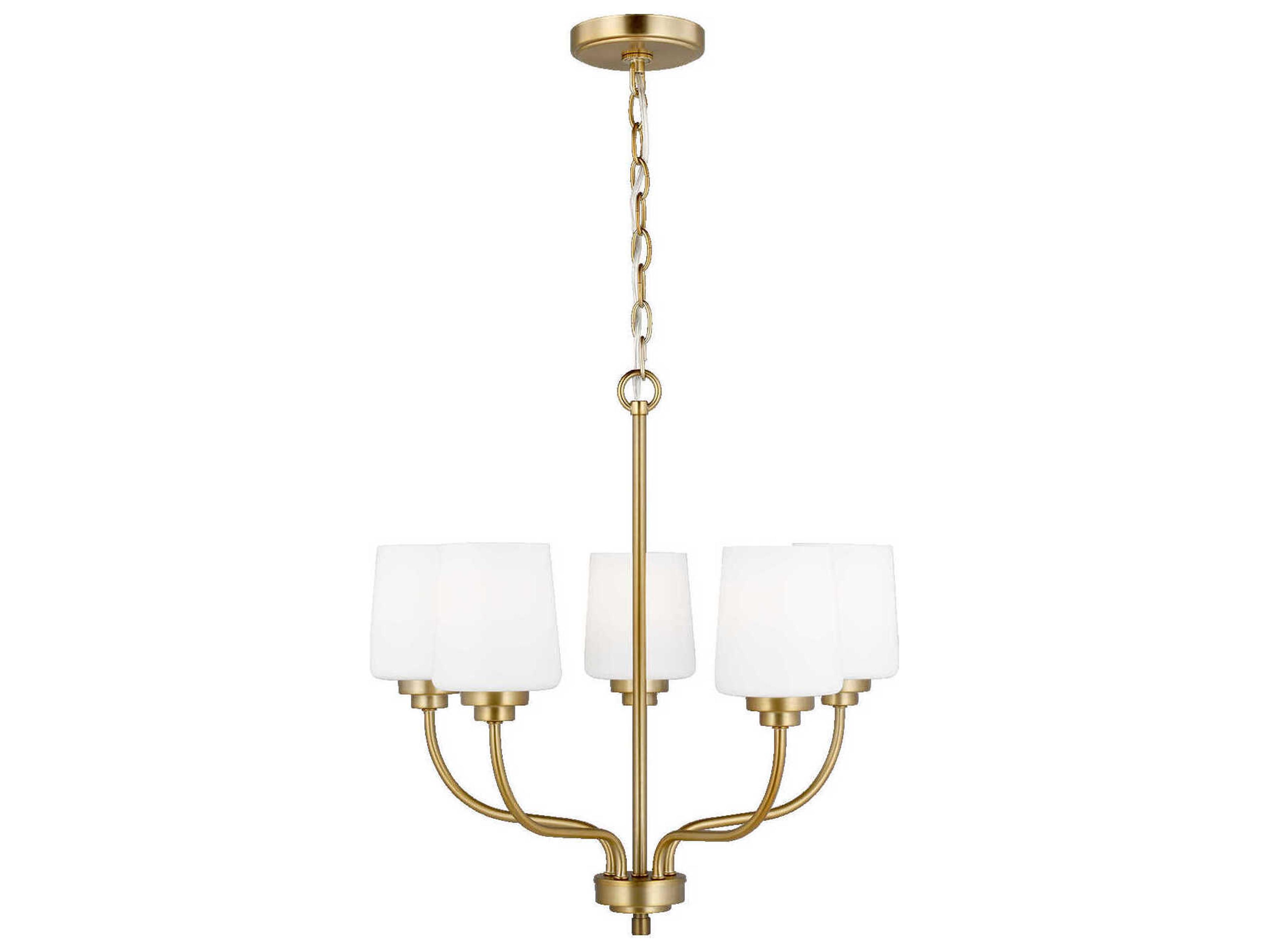 Generation Lighting Windom 5-Light Satin Brass Glass Chandelier