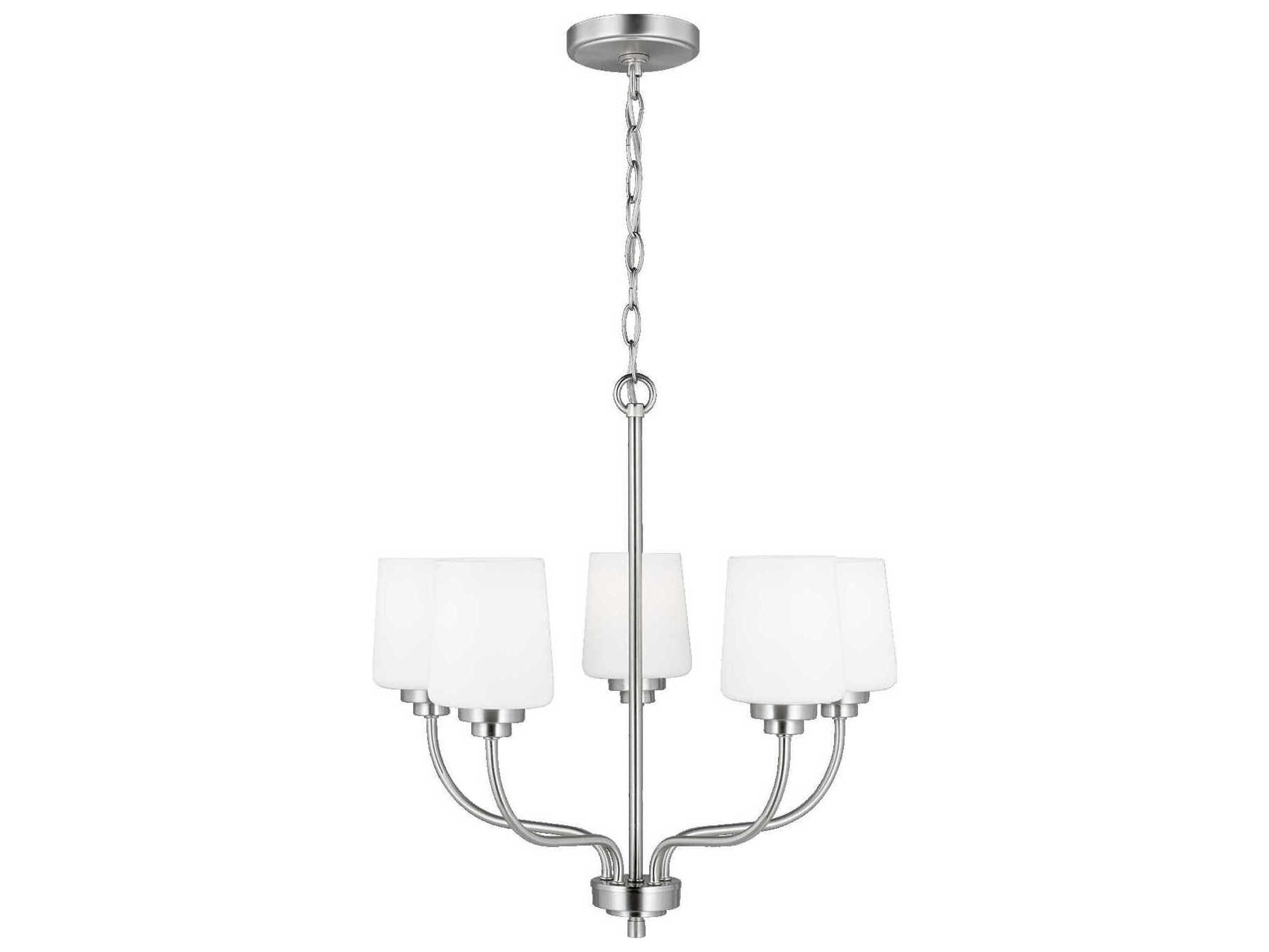 Generation Lighting Windom 5-Light Brushed Nickel Glass Chandelier