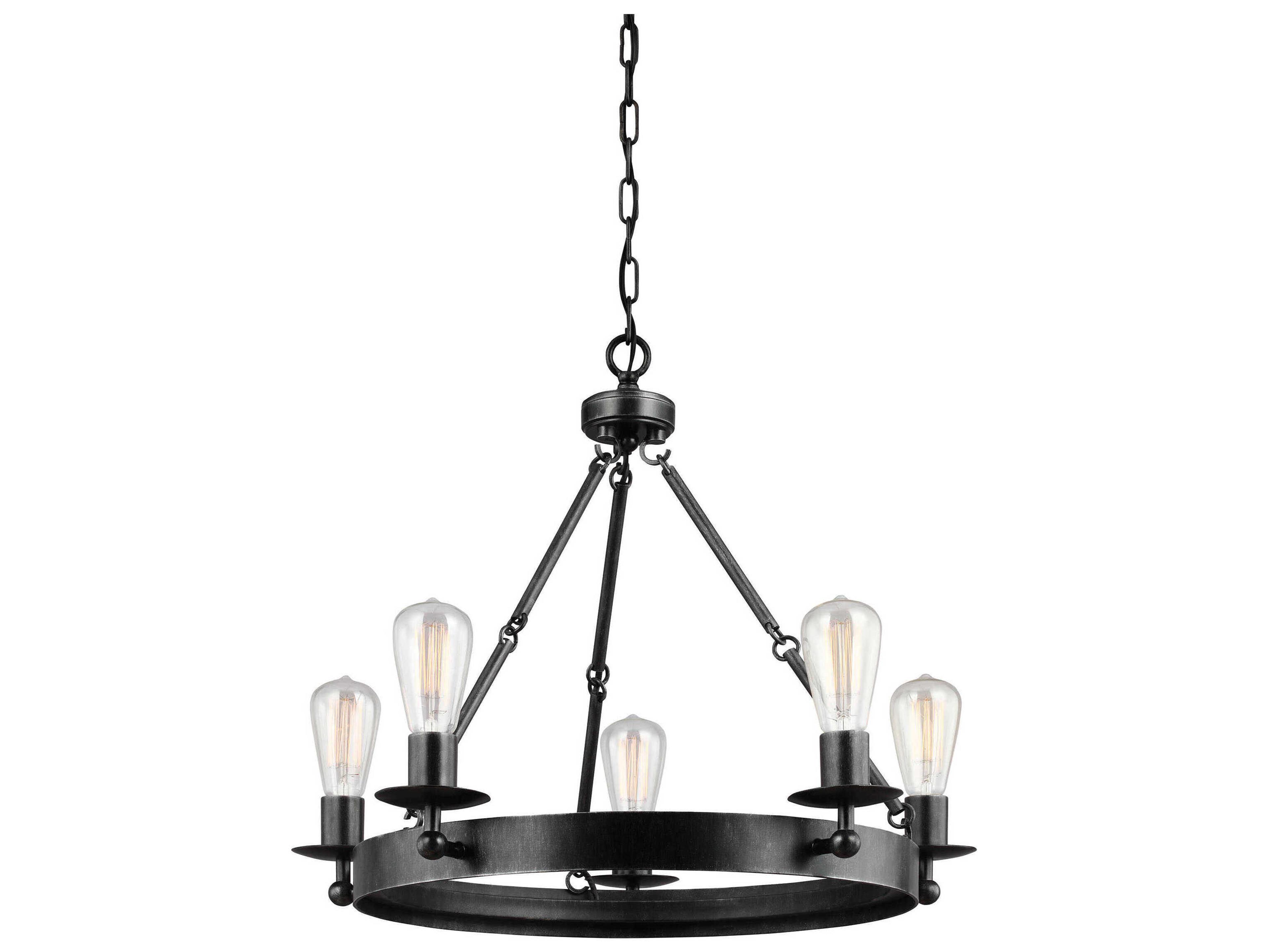 Generation Lighting Ravenwood Manor 5-Light Stardust Black Chandelier
