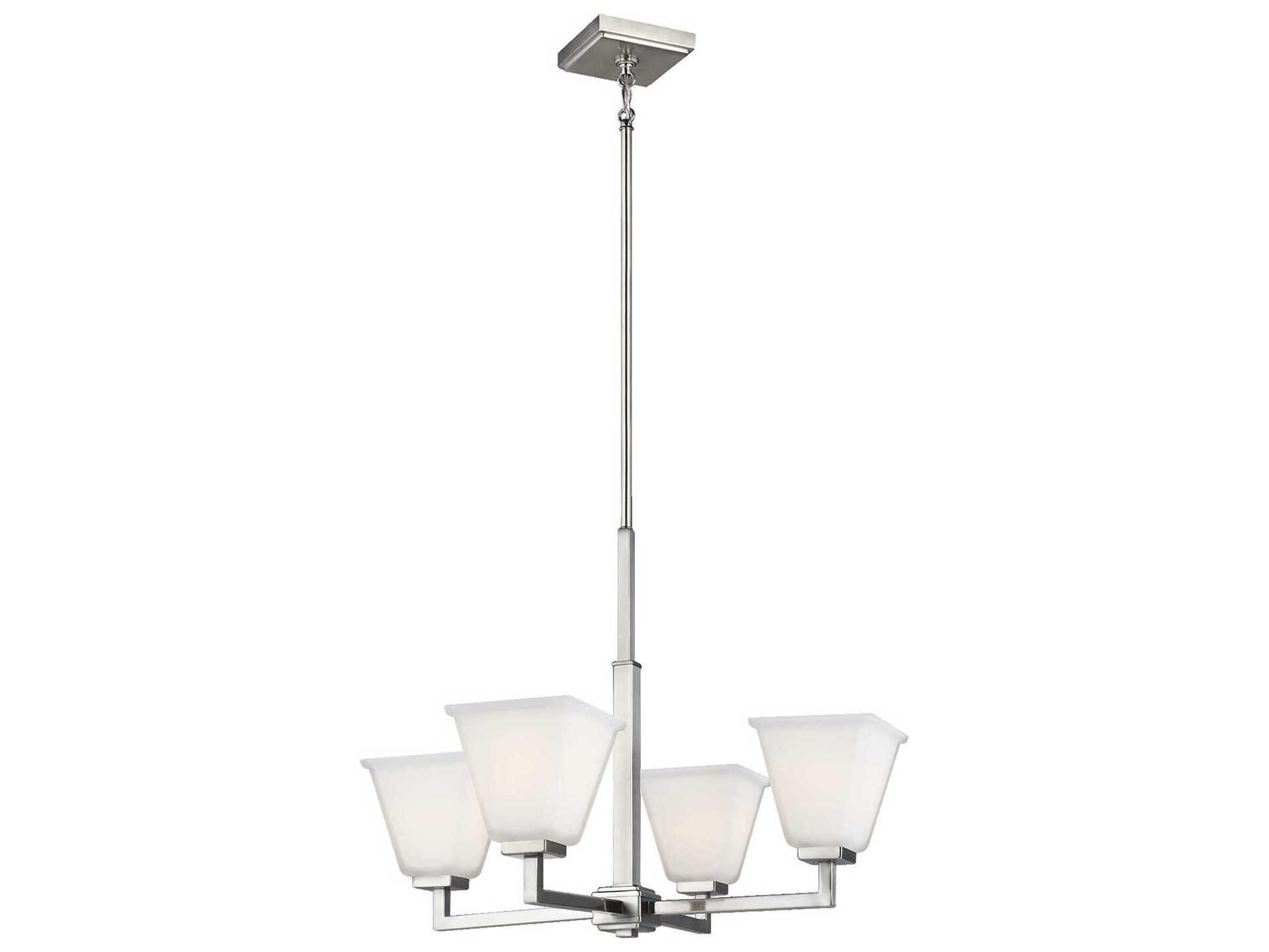 Generation Lighting Ellis Harper 4-Light Brushed Nickel Glass Chandelier