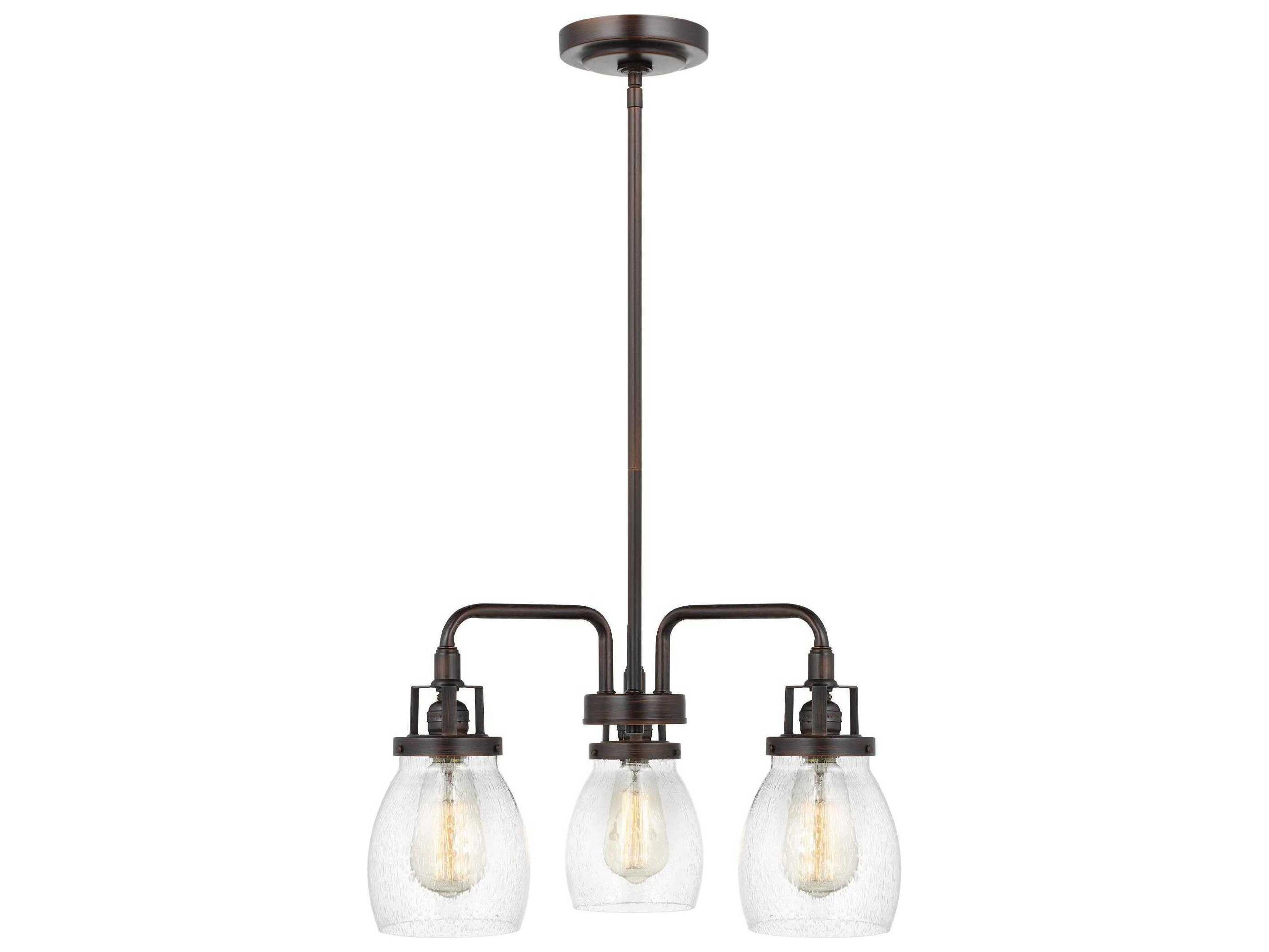 Generation Lighting Belton 3-Light Bronze Glass Chandelier