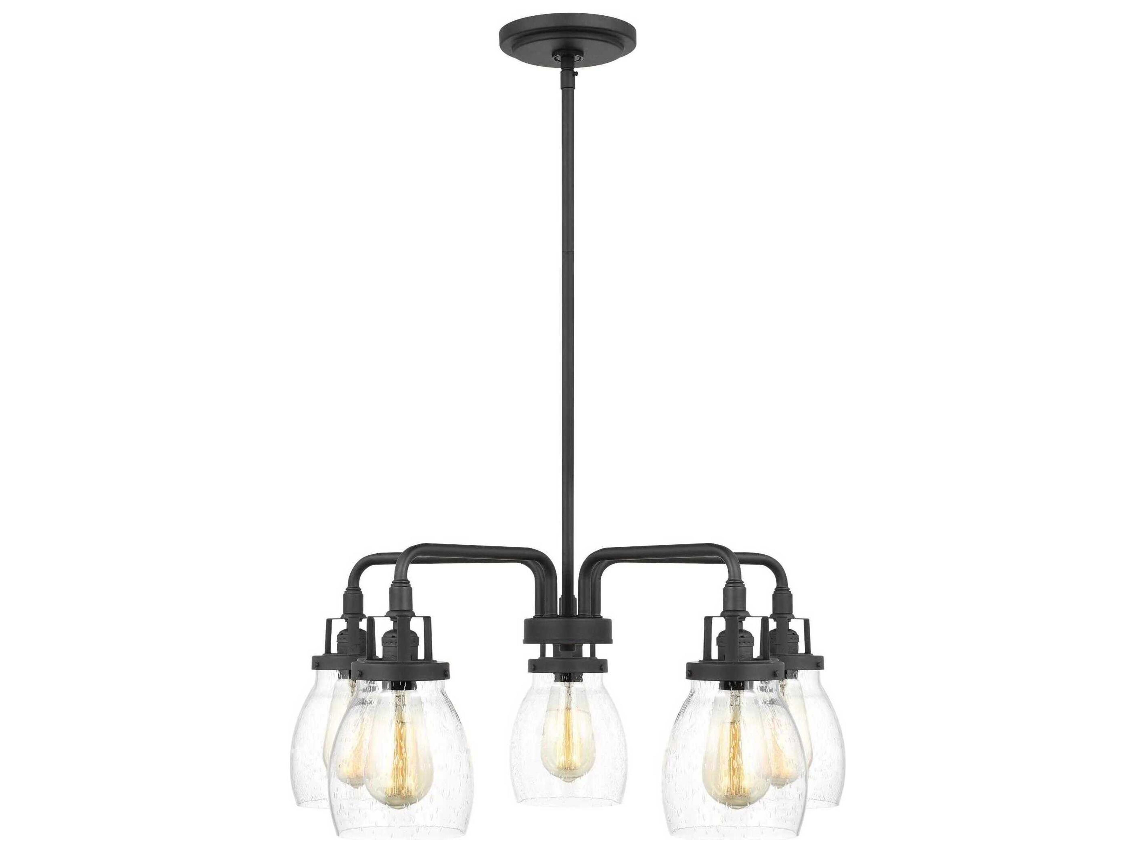 Generation Lighting Belton 5-Light Midnight Black Glass Chandelier