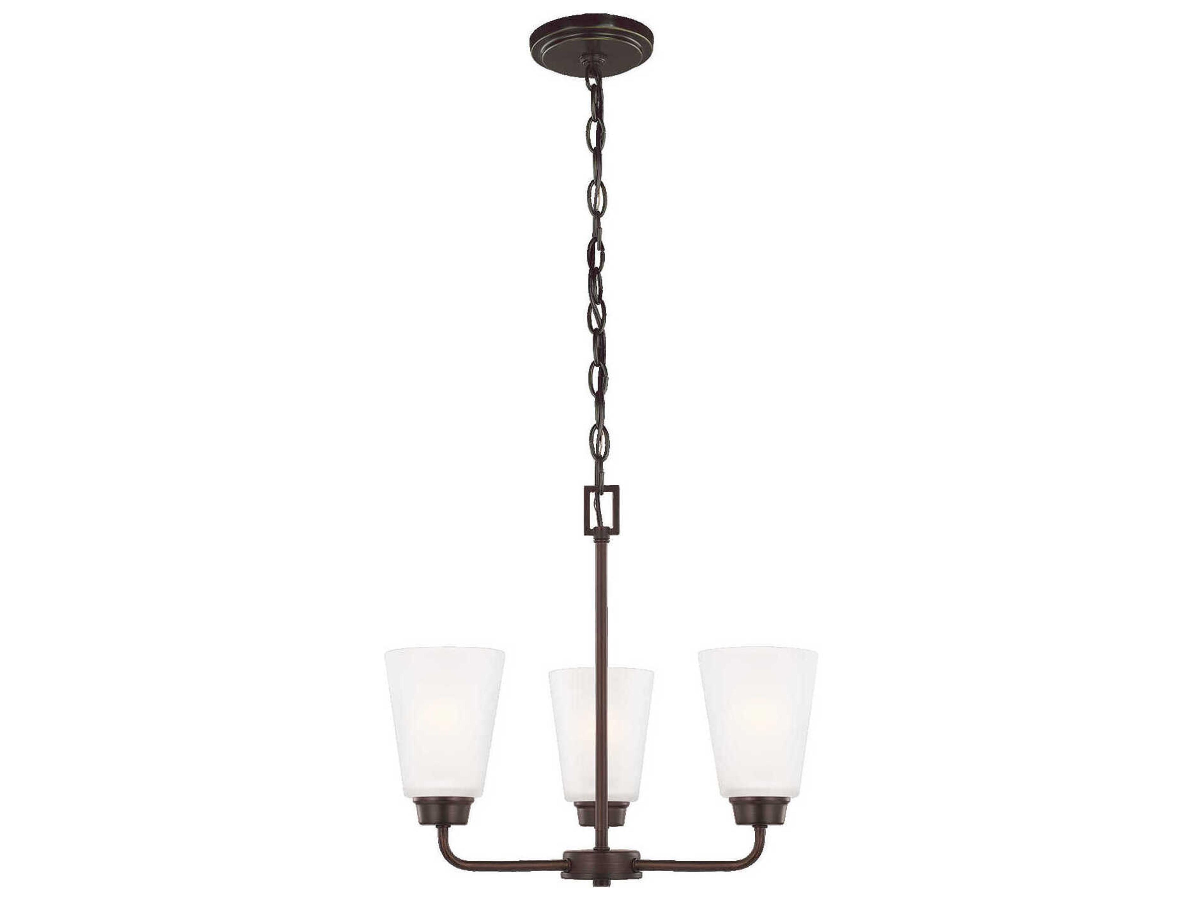 Generation Lighting Kerrville 3-Light Bronze Glass Bell Chandelier