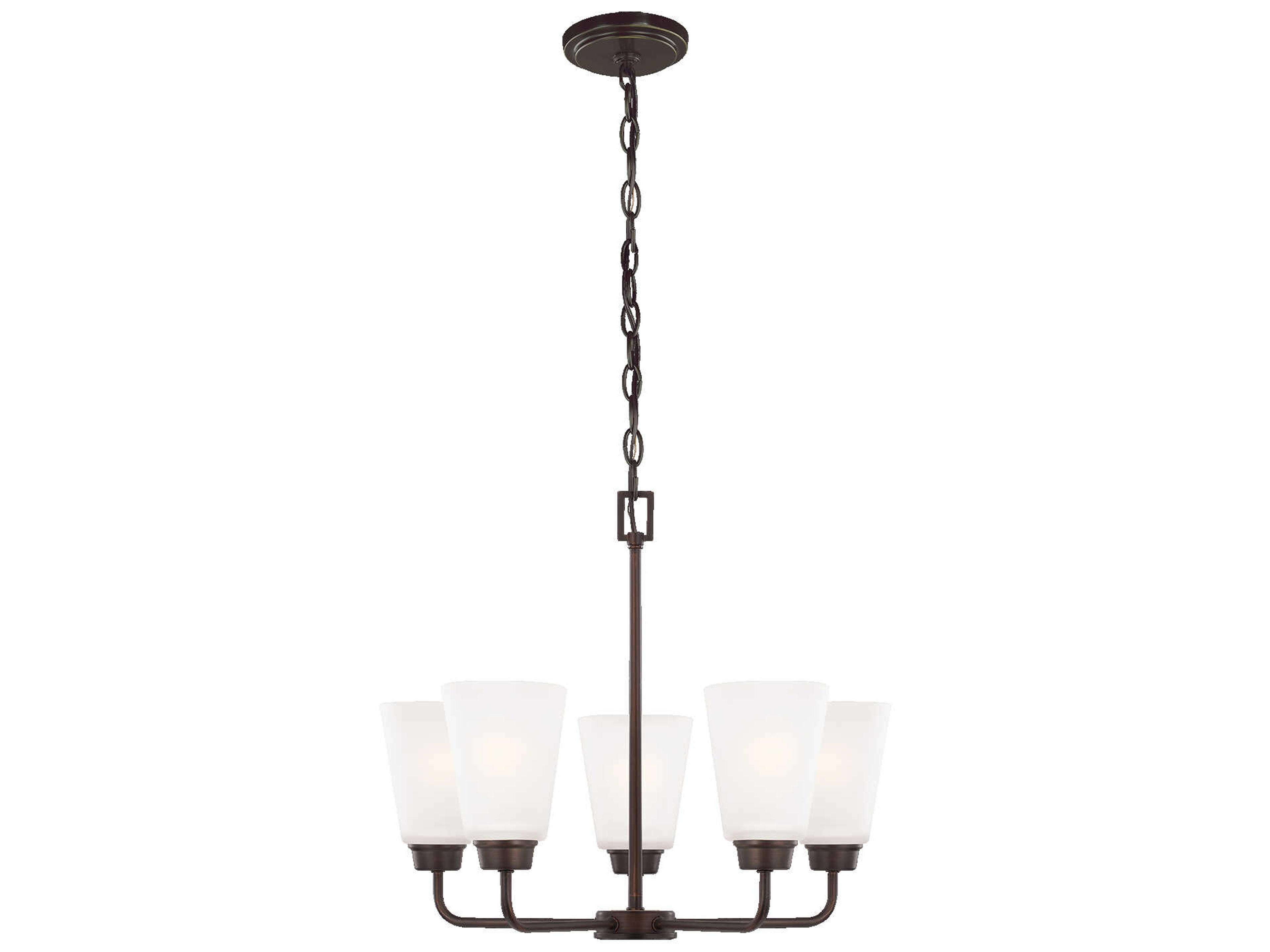 Generation Lighting Kerrville 5-Light Bronze Glass Bell Chandelier