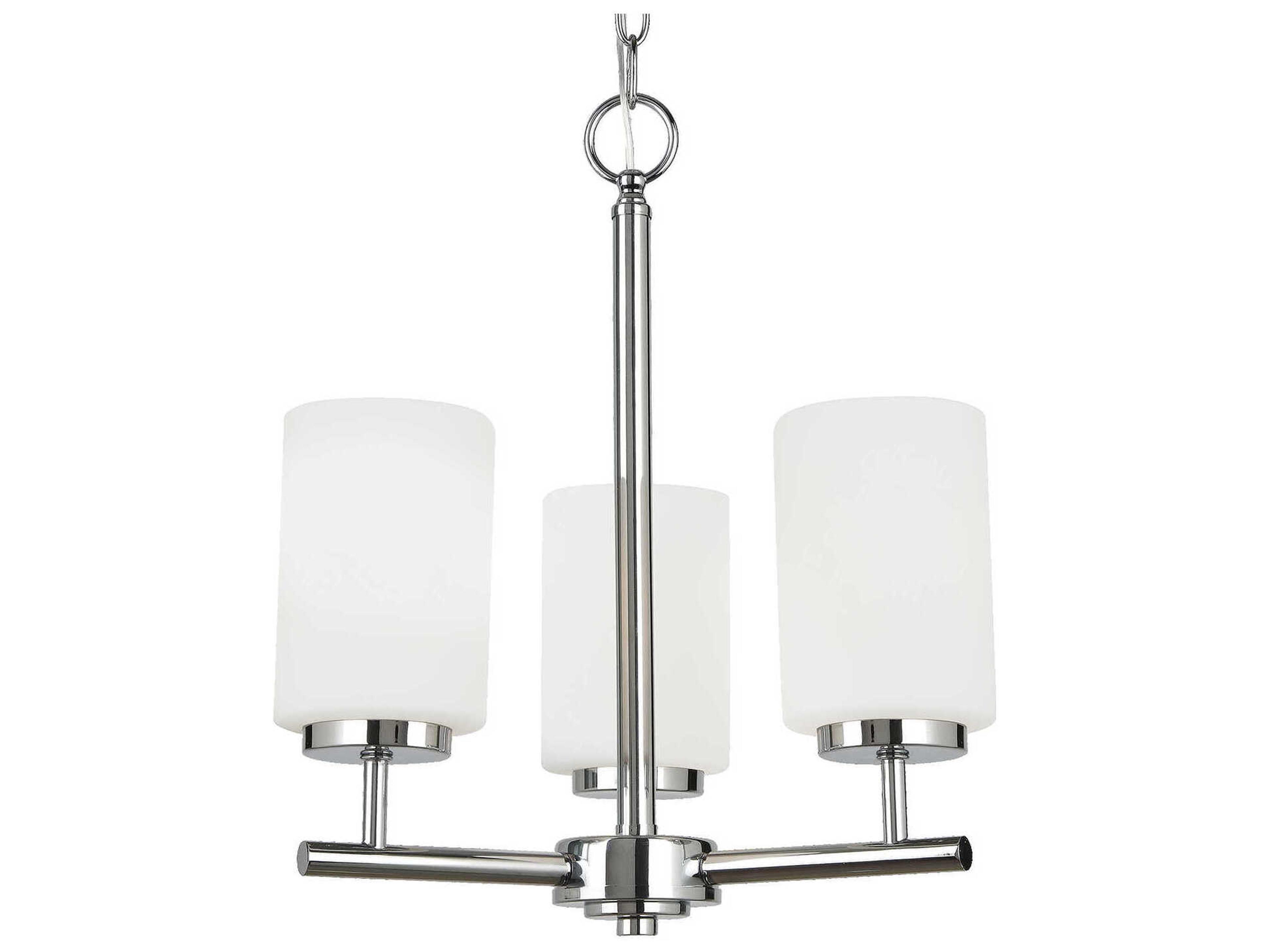 Generation Lighting Oslo 3-Light Chrome Glass Cylinder Chandelier