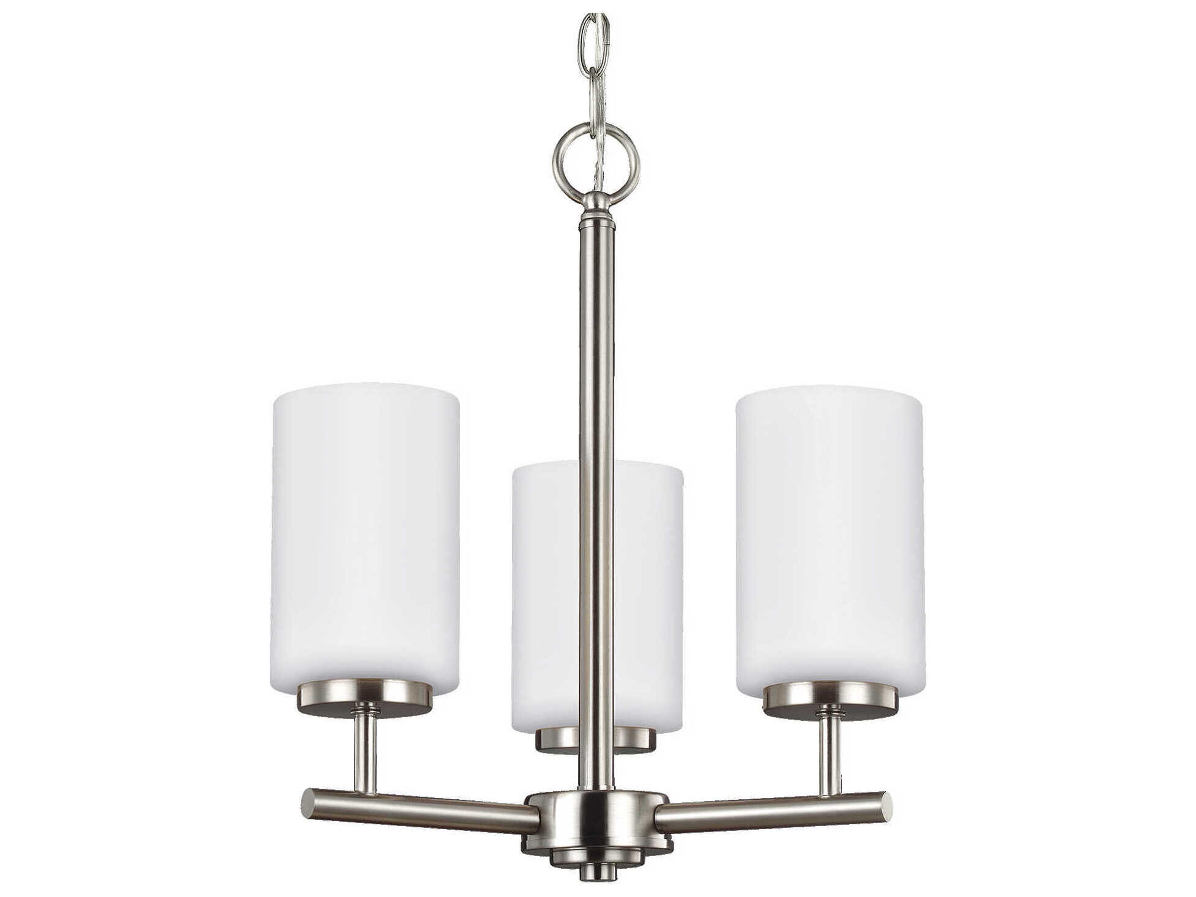 Generation Lighting Oslo 3-Light Brushed Nickel Glass Cylinder Chandelier