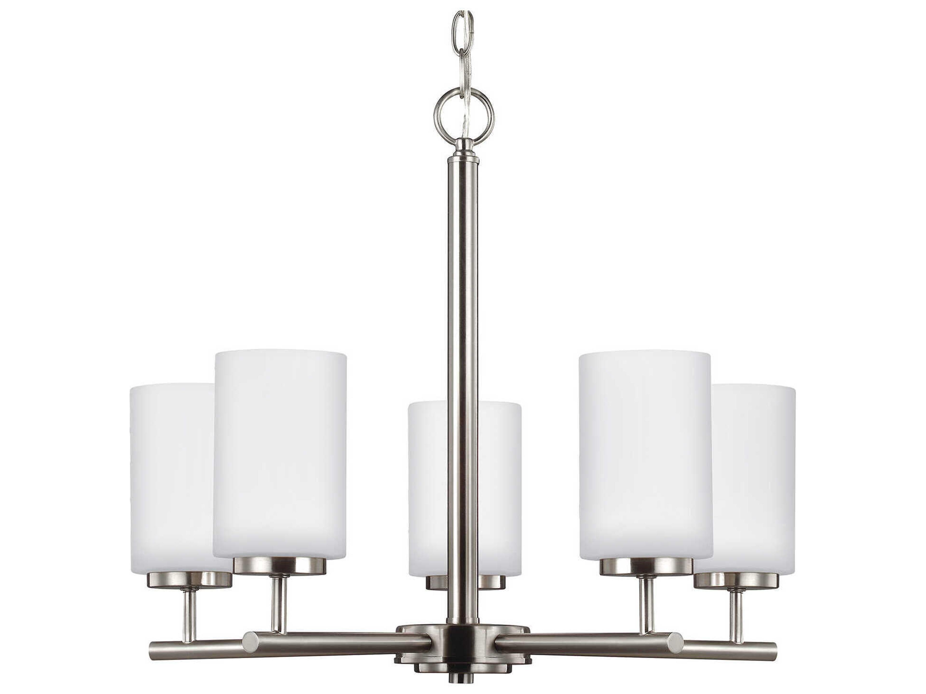 Generation Lighting Oslo 5-Light Brushed Nickel Glass Cylinder Chandelier
