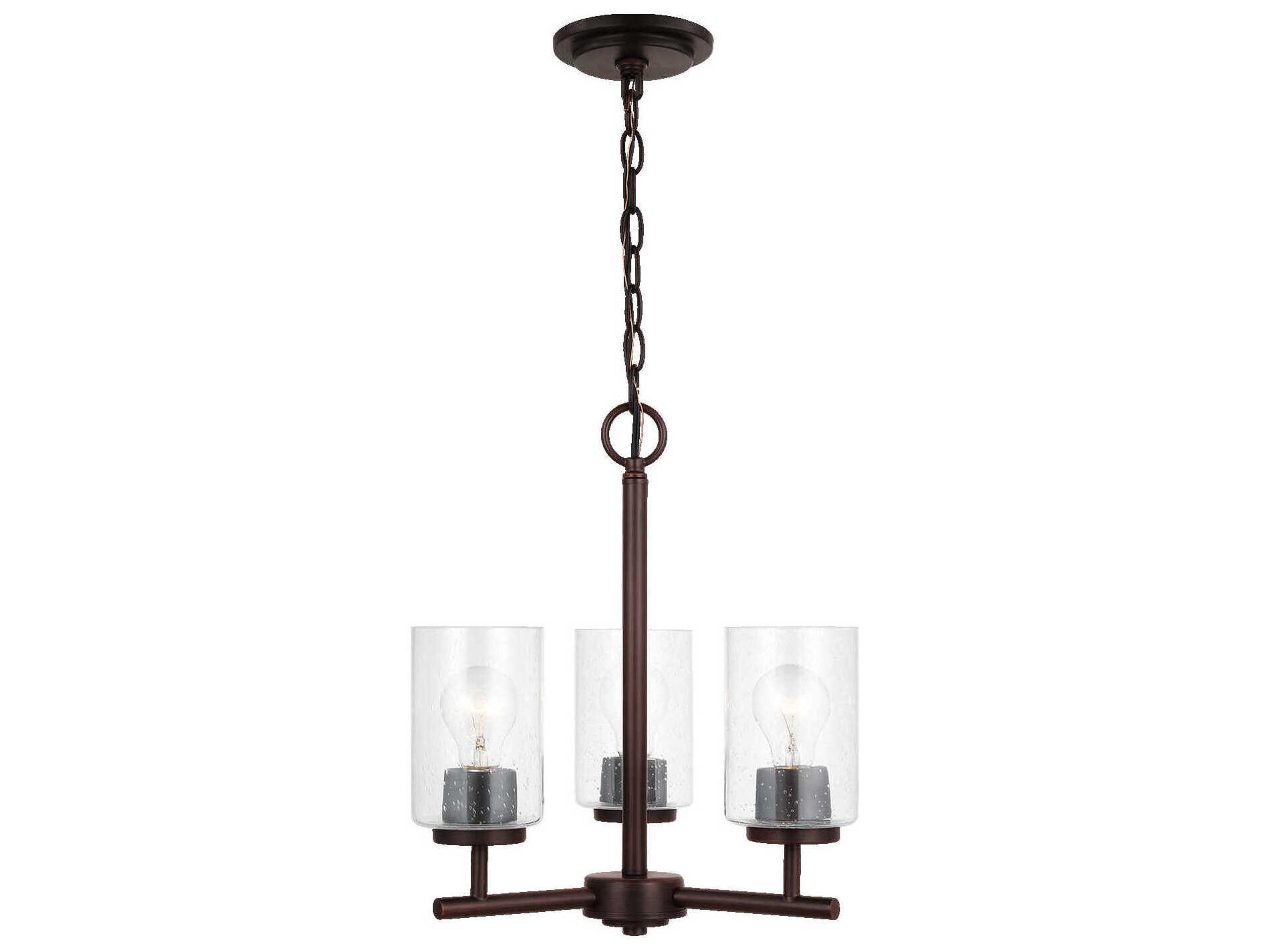 Generation Lighting Oslo 3-Light Bronze Glass Cylinder Chandelier