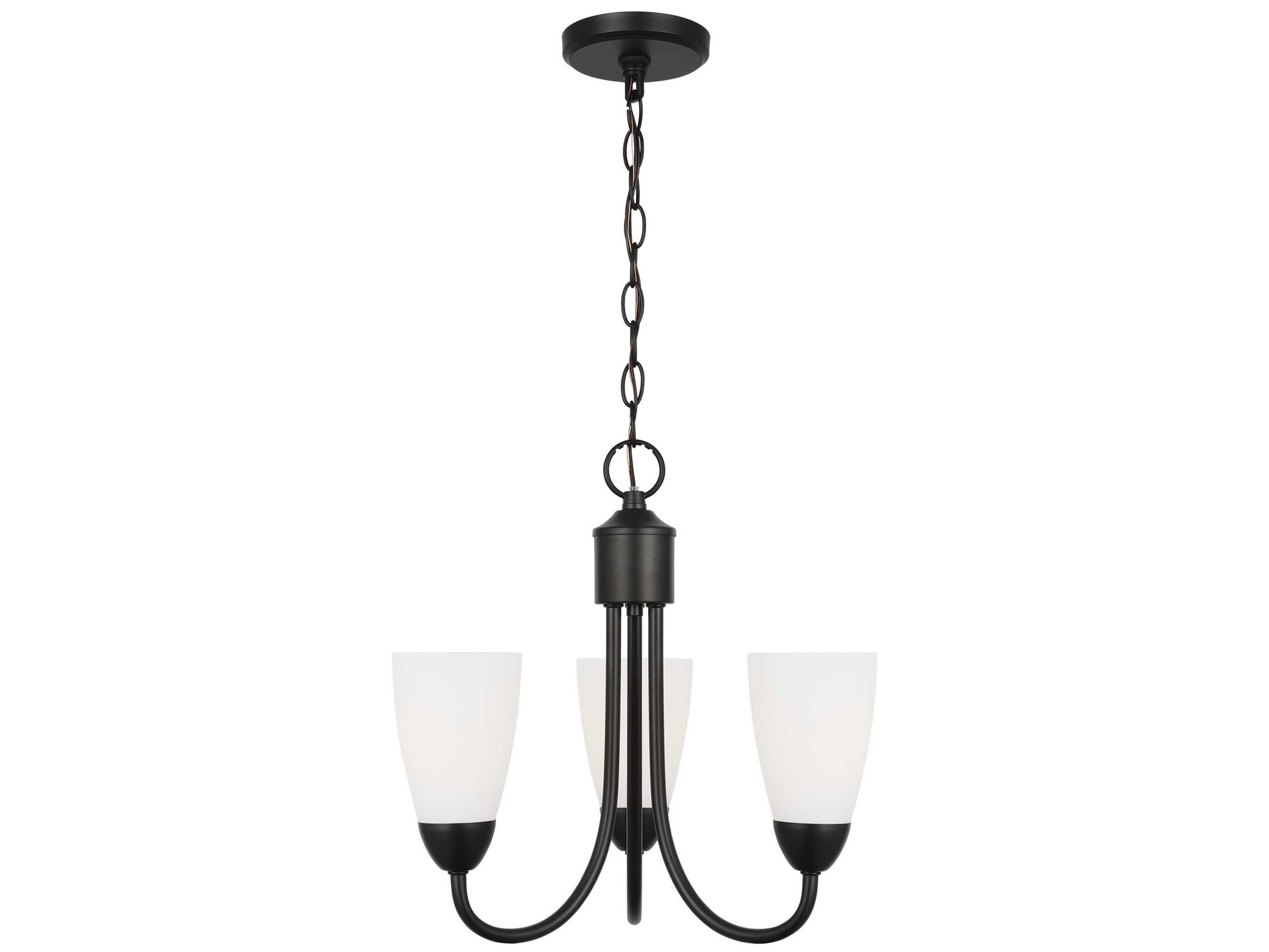 Generation Lighting Seville 3-Light Midnight Black Bell Chandelier