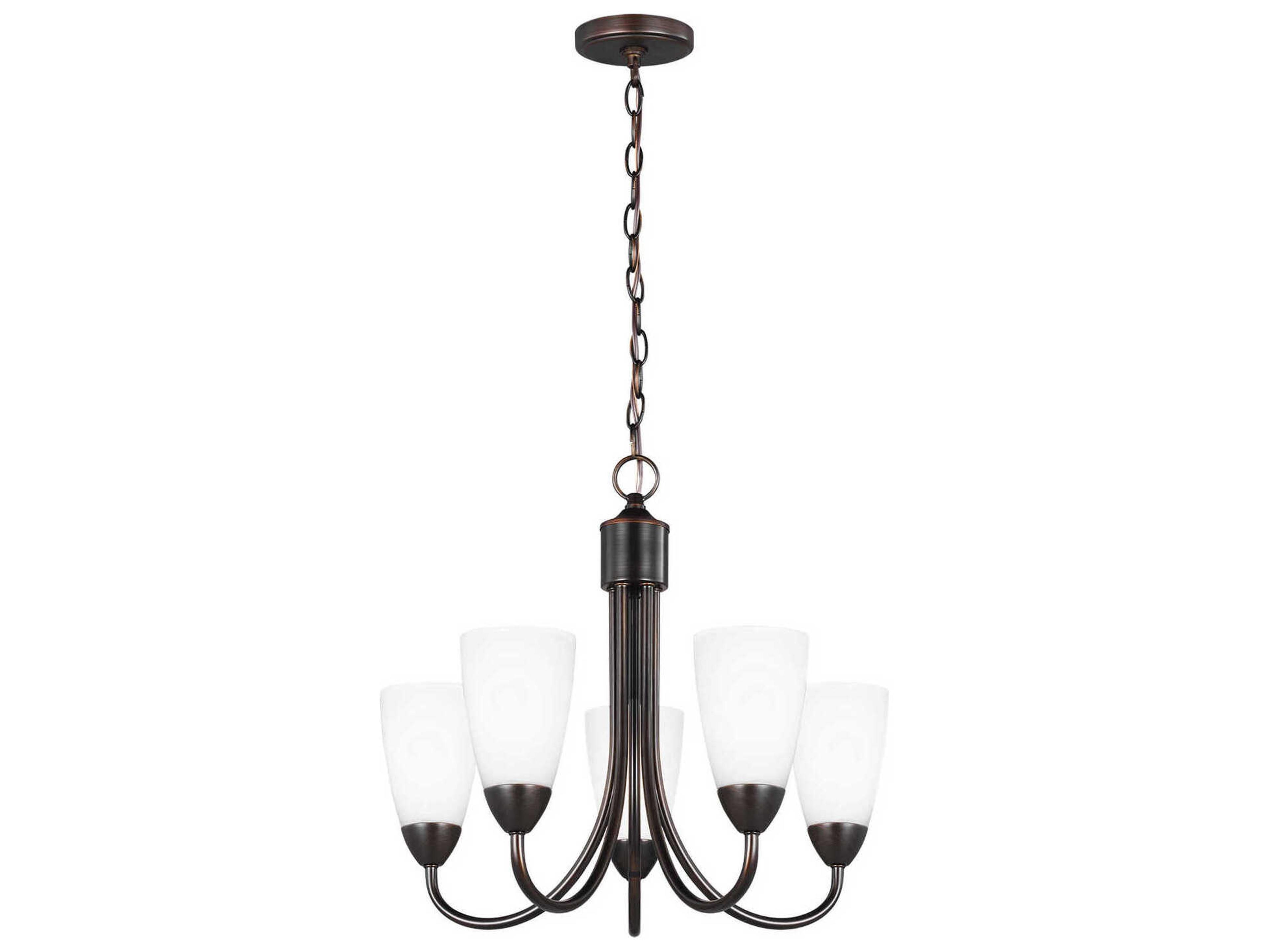 Generation Lighting Seville 5-Light Bronze Glass Bell Chandelier