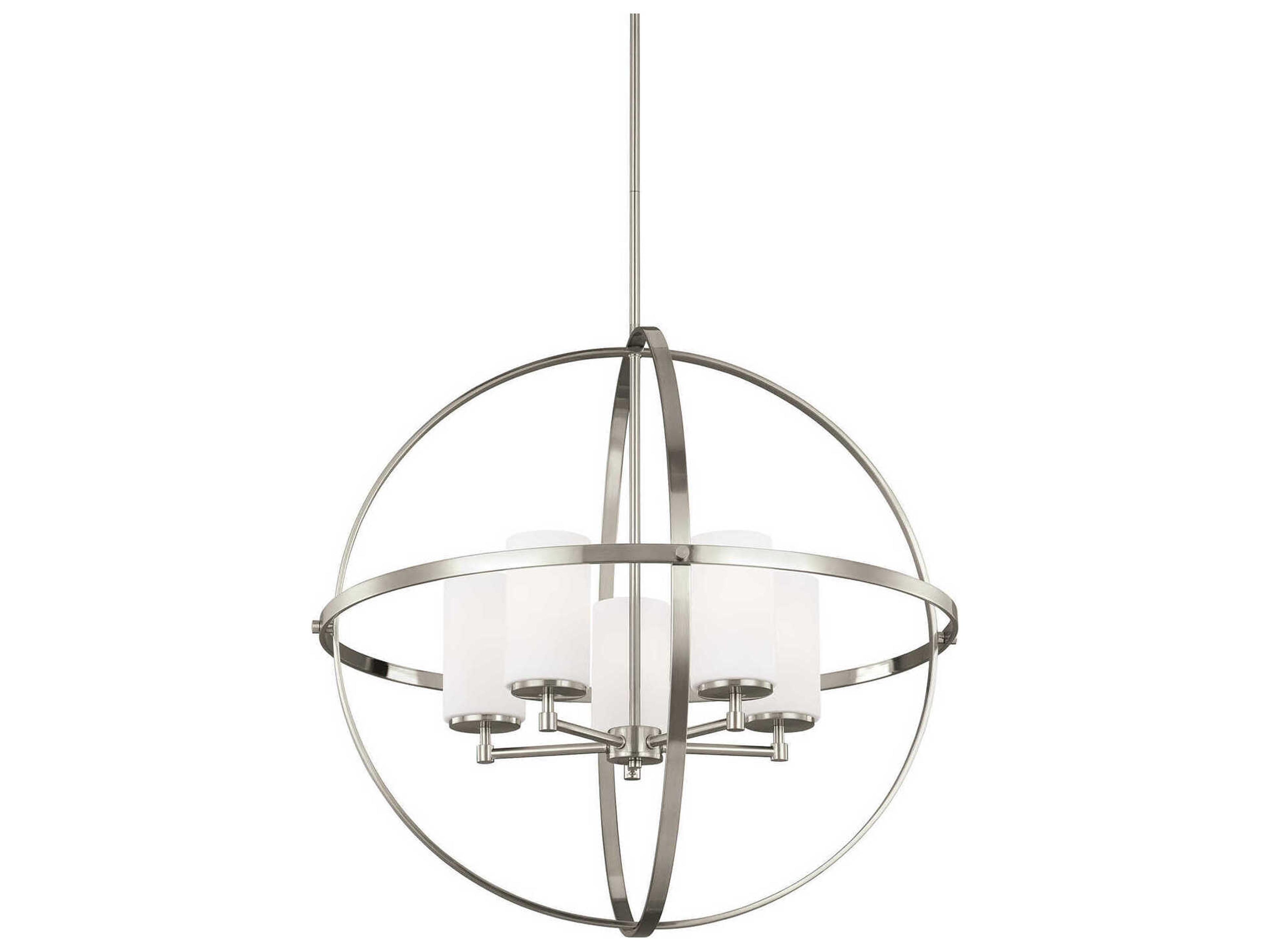 Generation Lighting Alturas 5-Light Brushed Nickel Glass Globe Chandelier