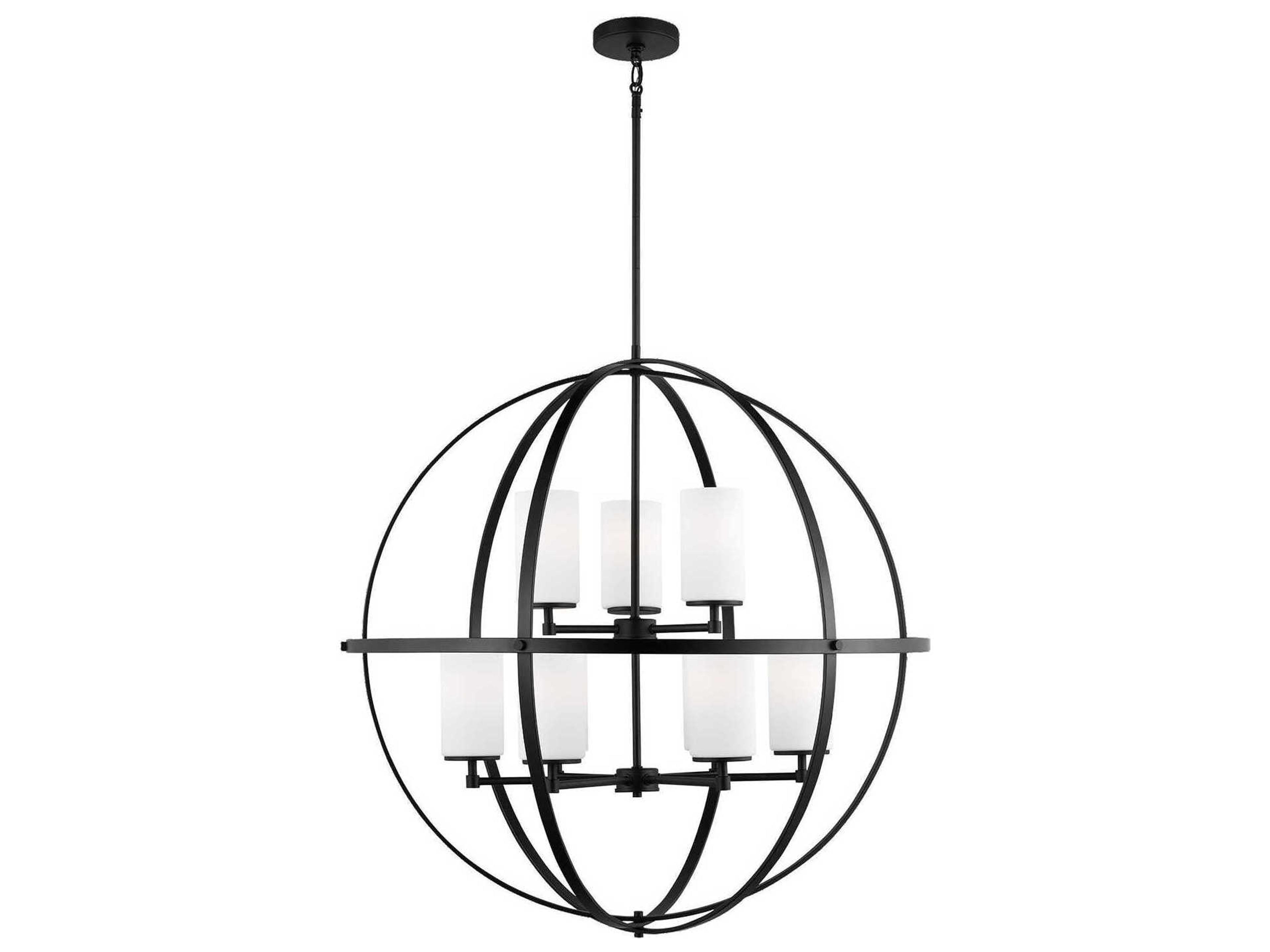 Generation Lighting Alturas 9-Light Midnight Black Glass Globe Chandelier