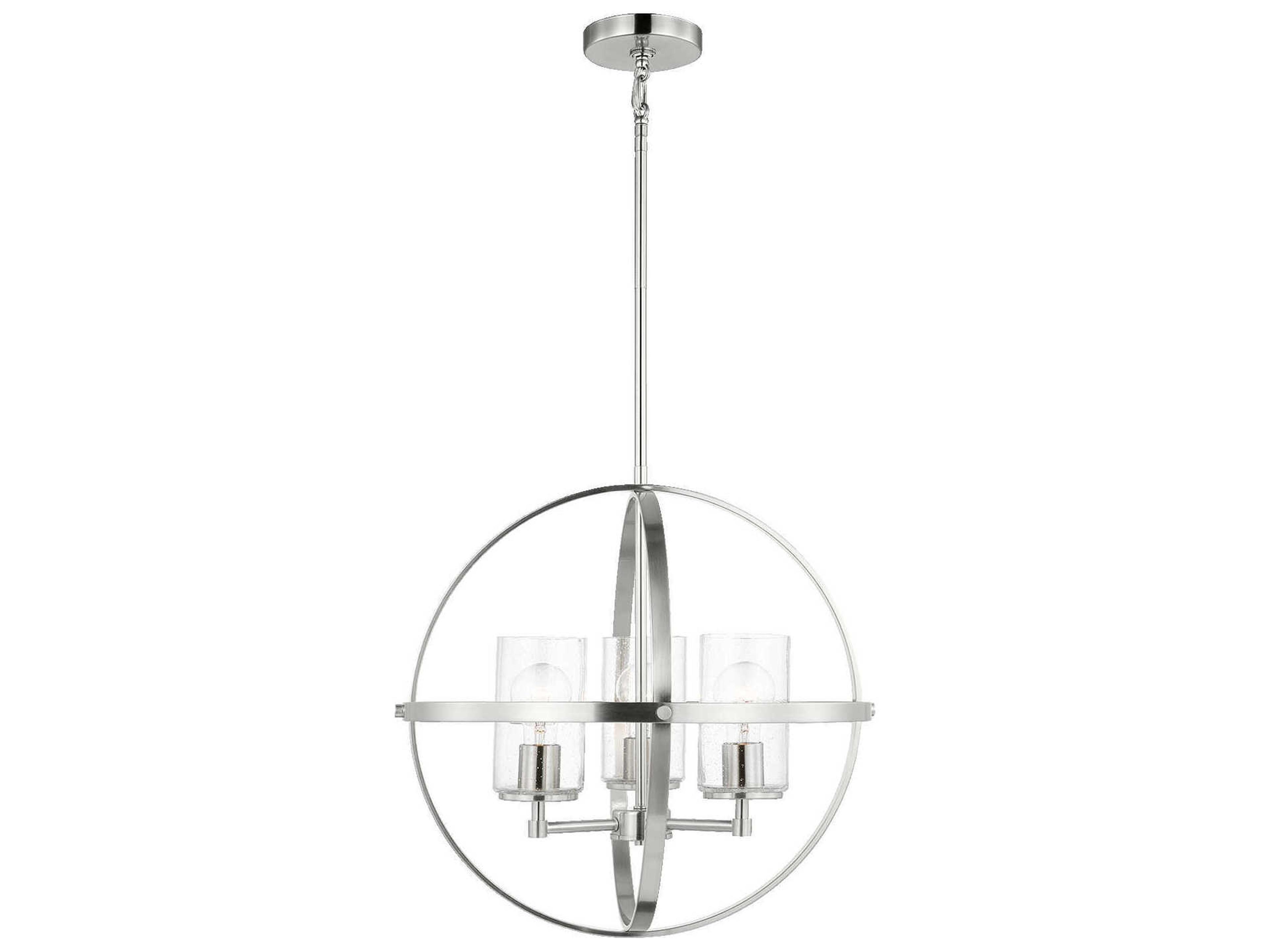 Generation Lighting Alturas 3-Light Brushed Nickel Glass Globe Chandelier