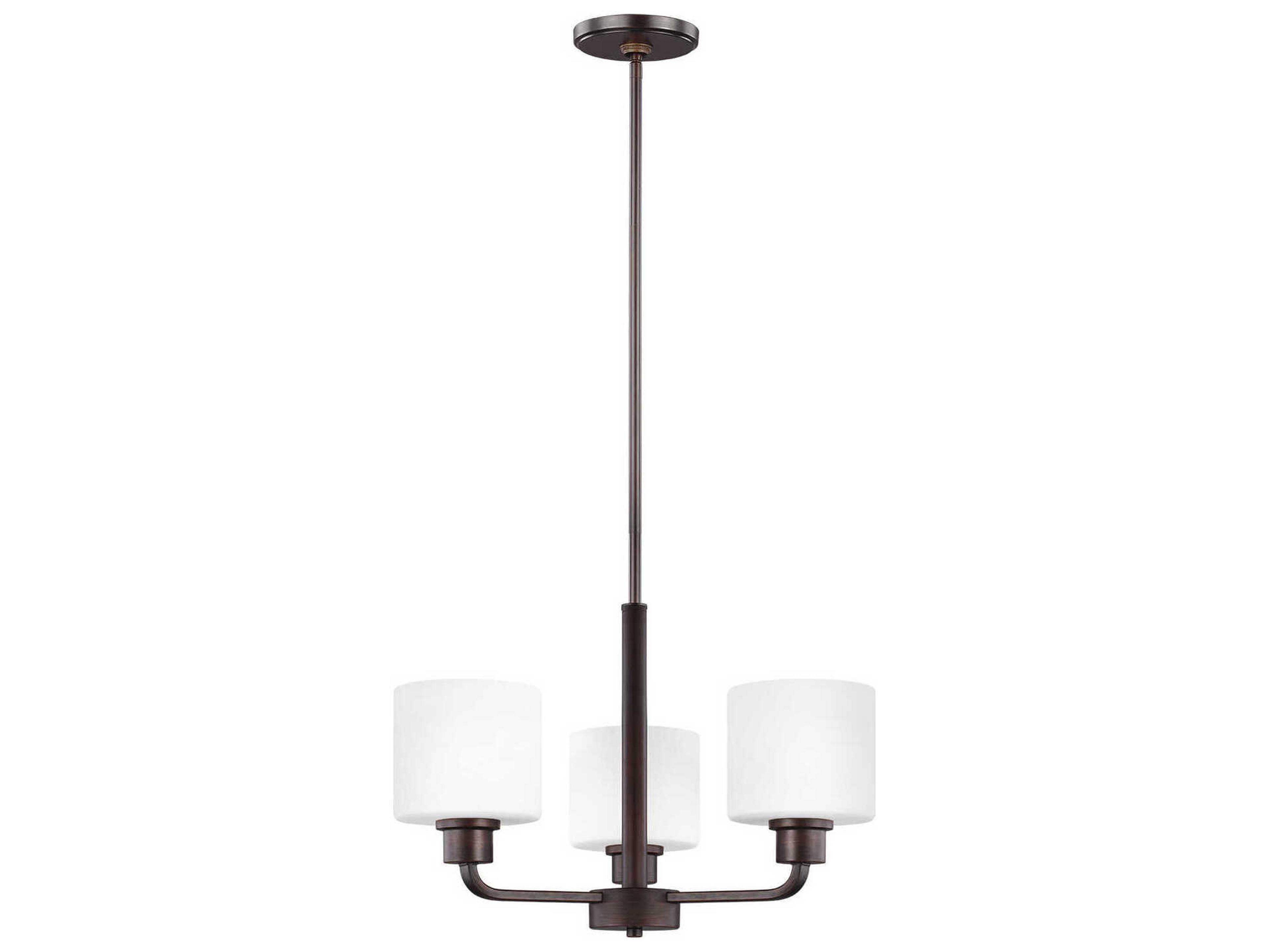 Generation Lighting Canfield 3-Light Bronze Glass Drum Chandelier