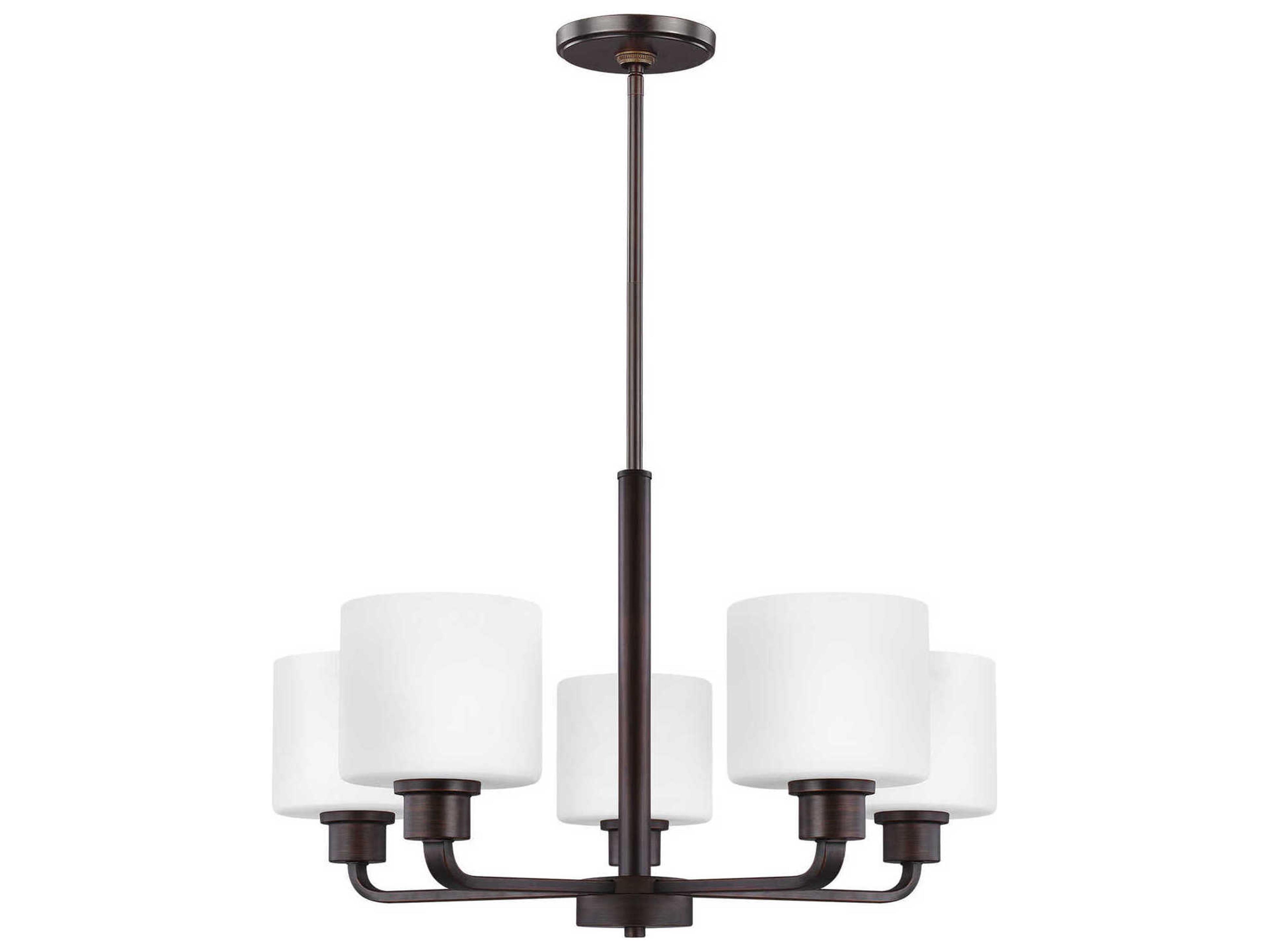 Generation Lighting Canfield 5-Light Bronze Glass Drum Chandelier