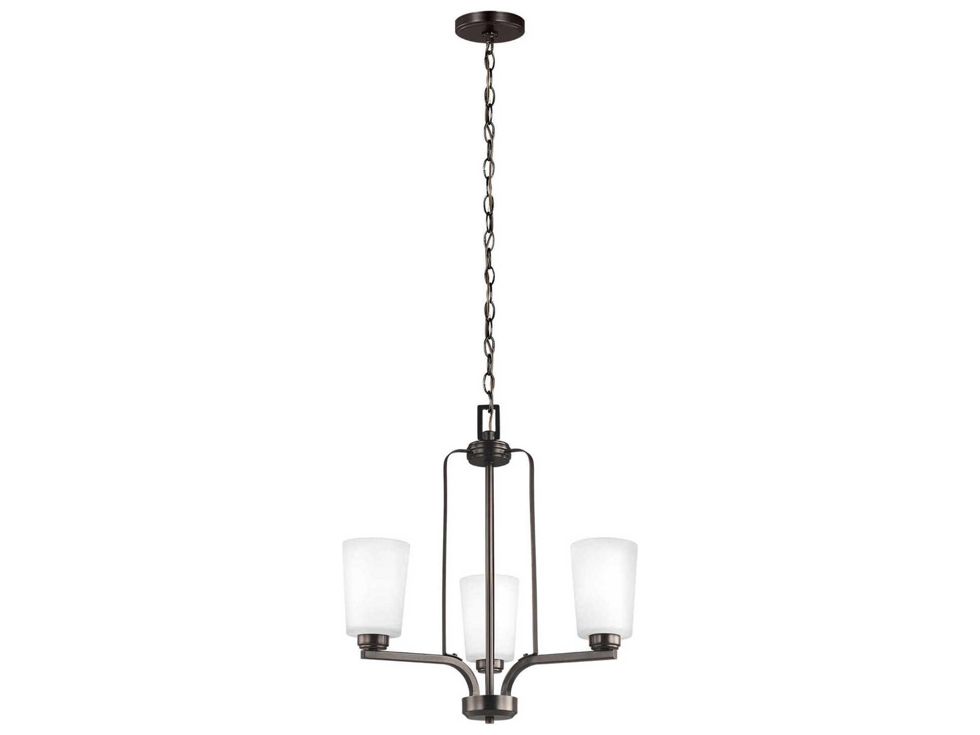 Generation Lighting Franport 3-Light Bronze Glass Cylinder Chandelier