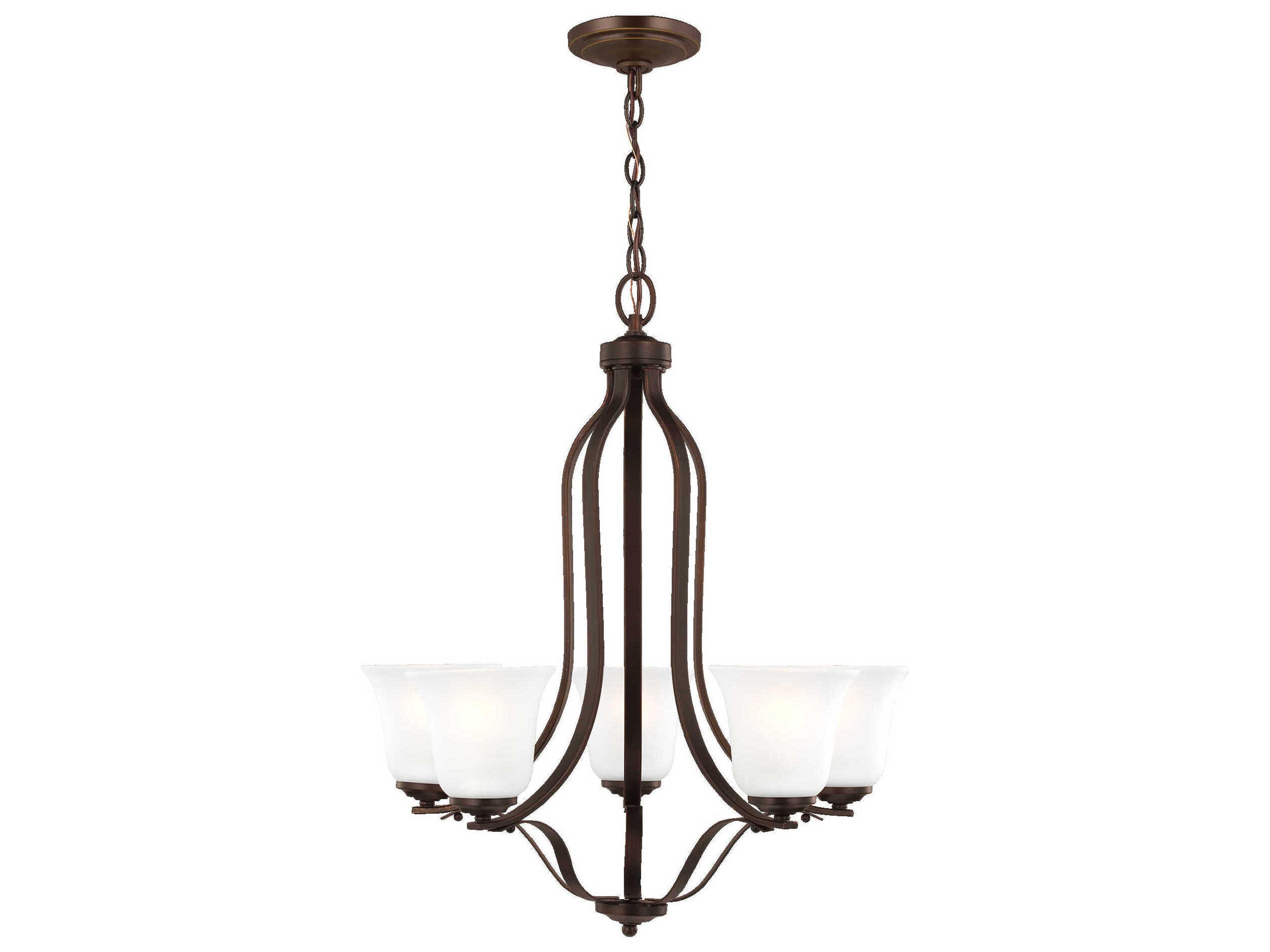 Generation Lighting Emmons 5-Light Bronze Glass Bell Chandelier