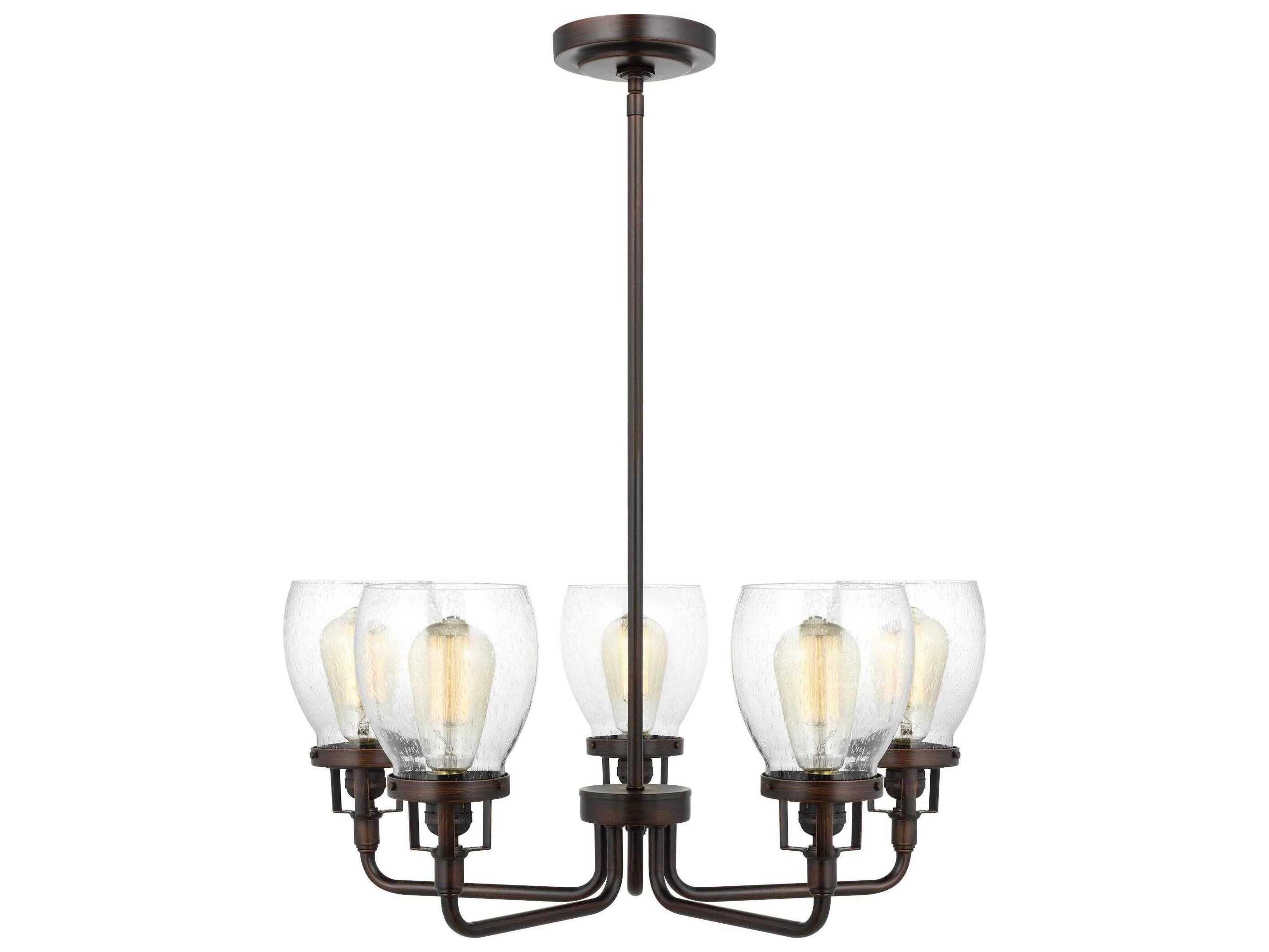 Generation Lighting Belton 5-Light Bronze Glass Bell Chandelier