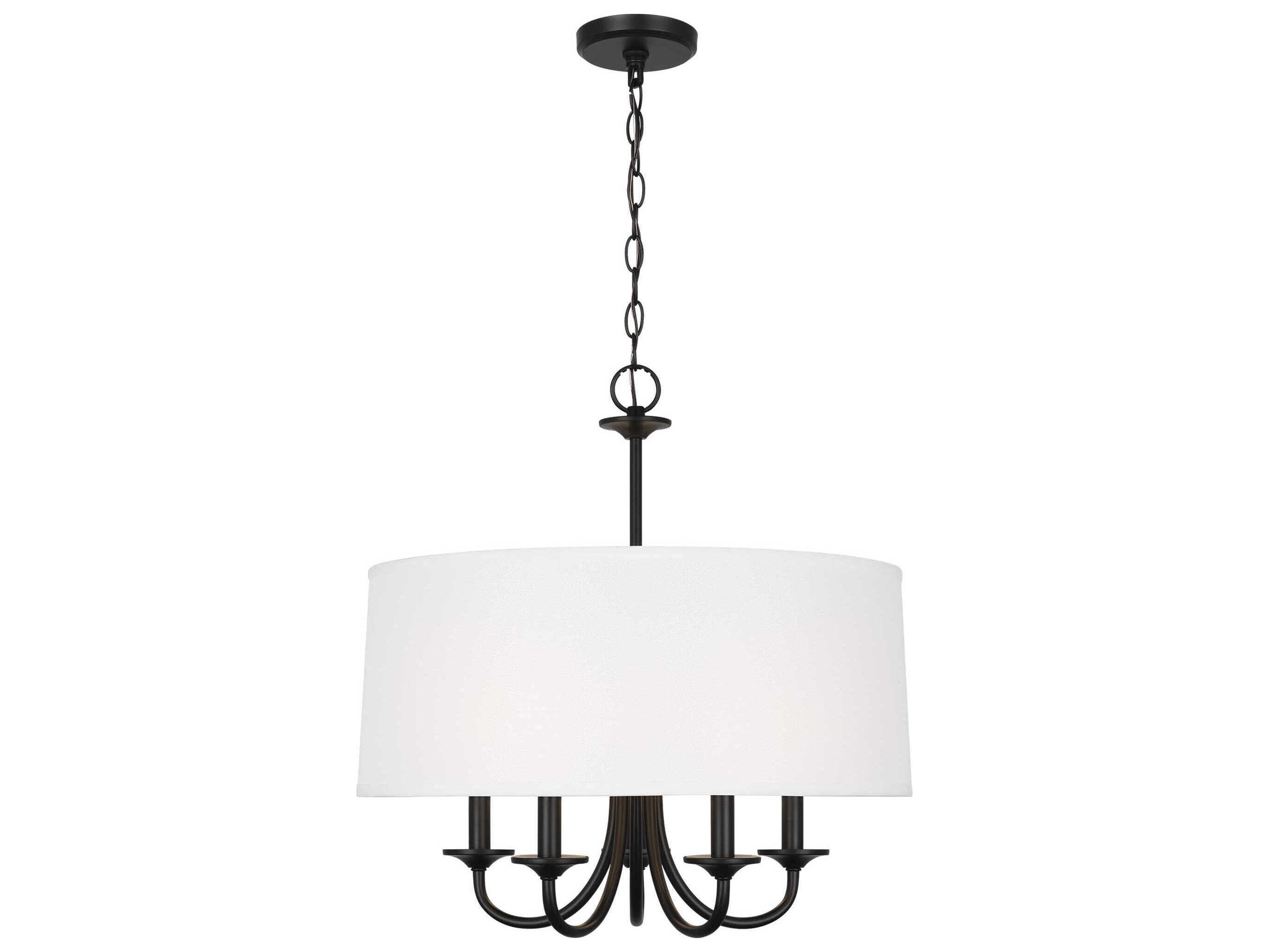Generation Lighting Seville 5-Light Midnight Black Candelabra Drum Chandelier