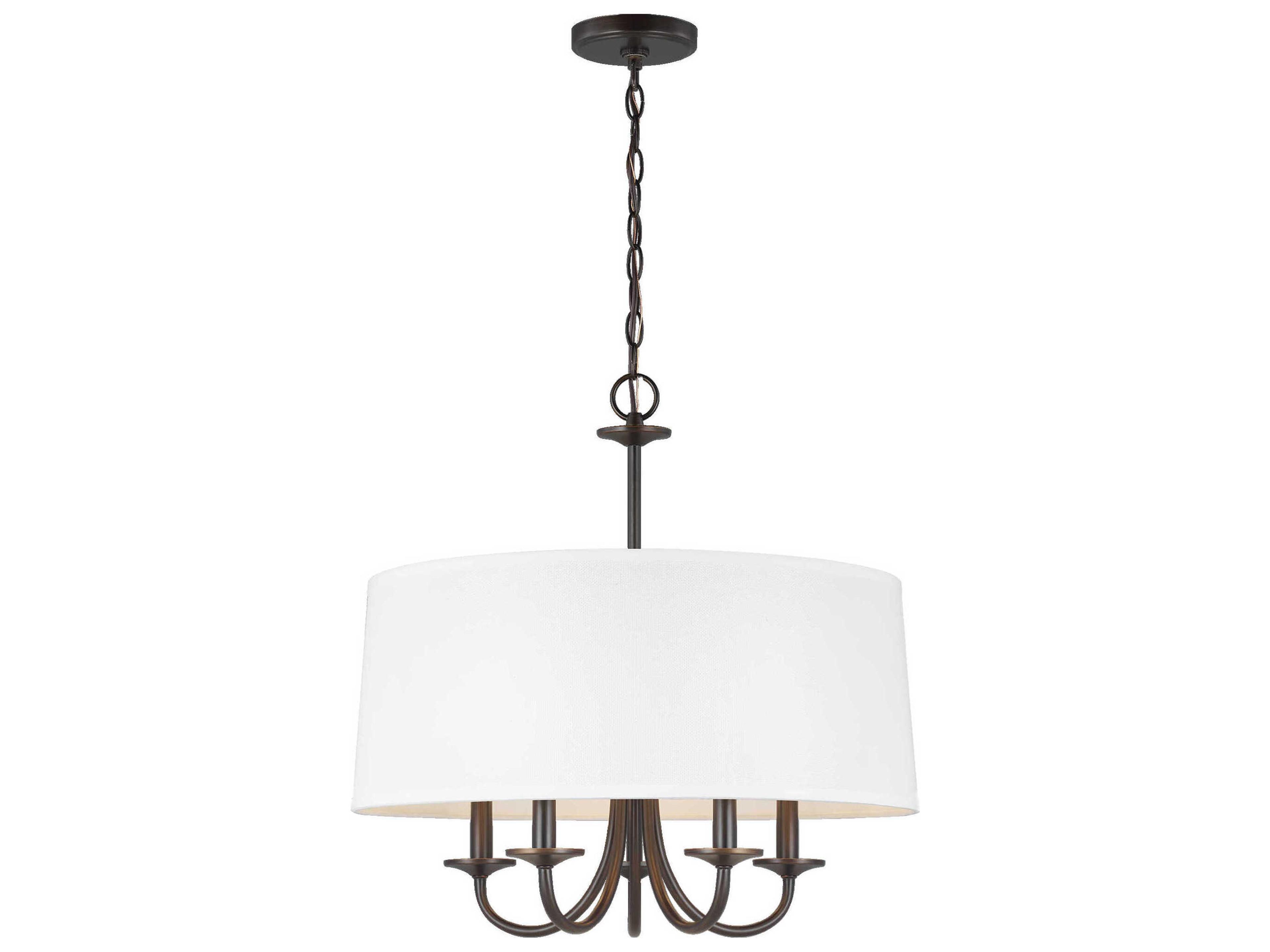 Generation Lighting Seville 5-Light Bronze Glass LED Candelabra Drum Chandelier