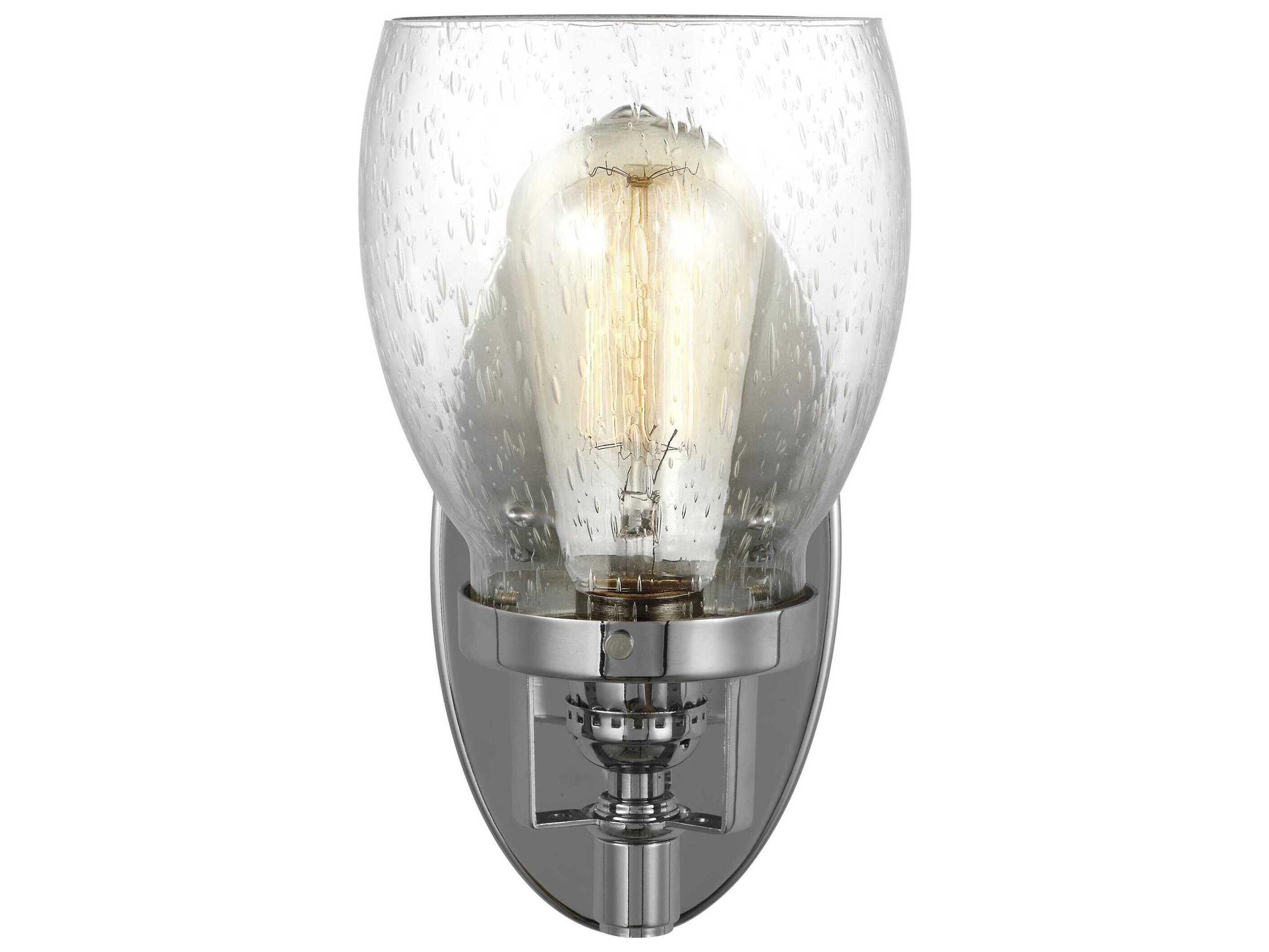 Generation Lighting Belton 1-Light Chrome Glass Wall Sconce