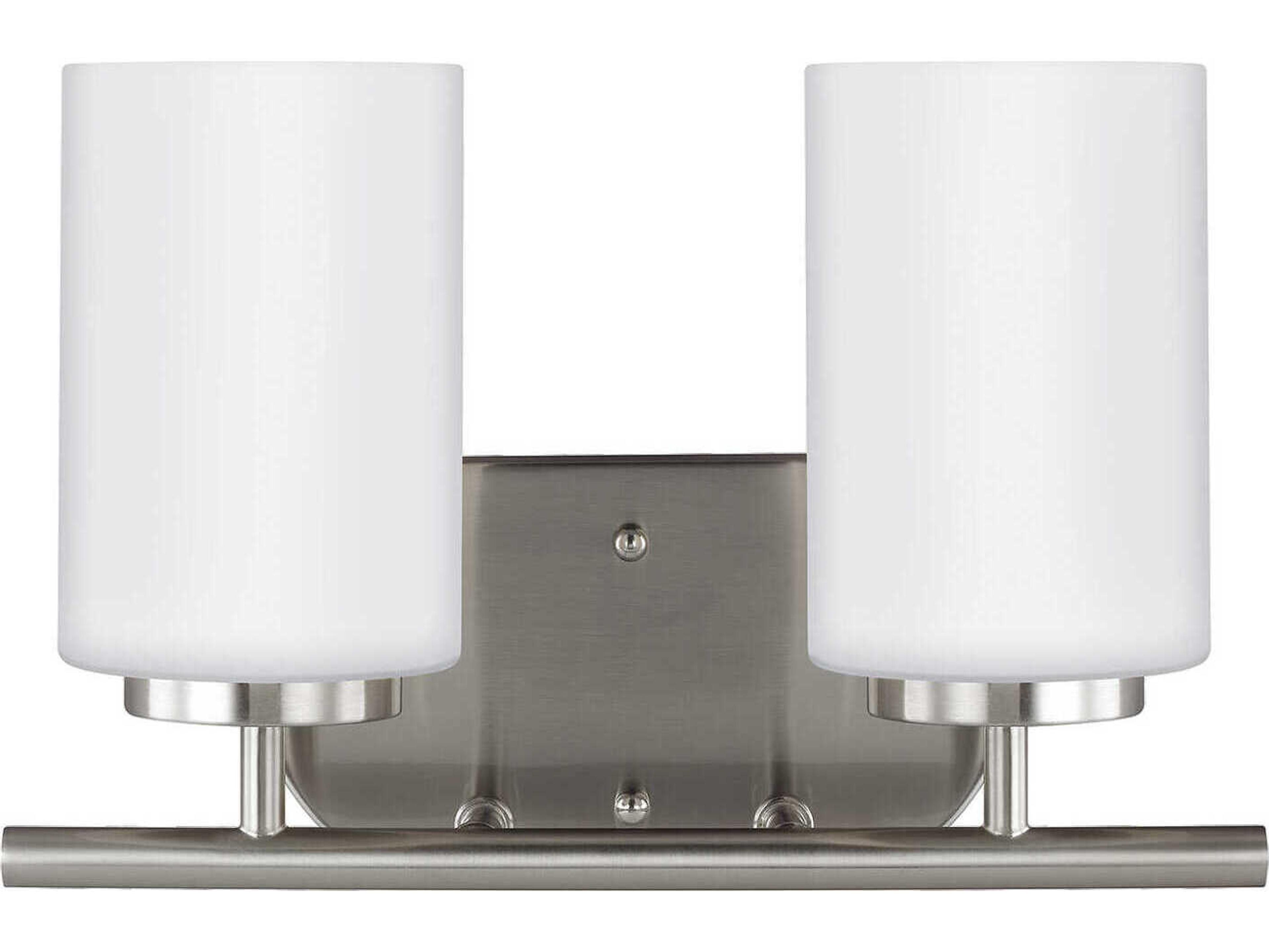 Generation Lighting Oslo 2-Light Brushed Nickel Glass Vanity Light