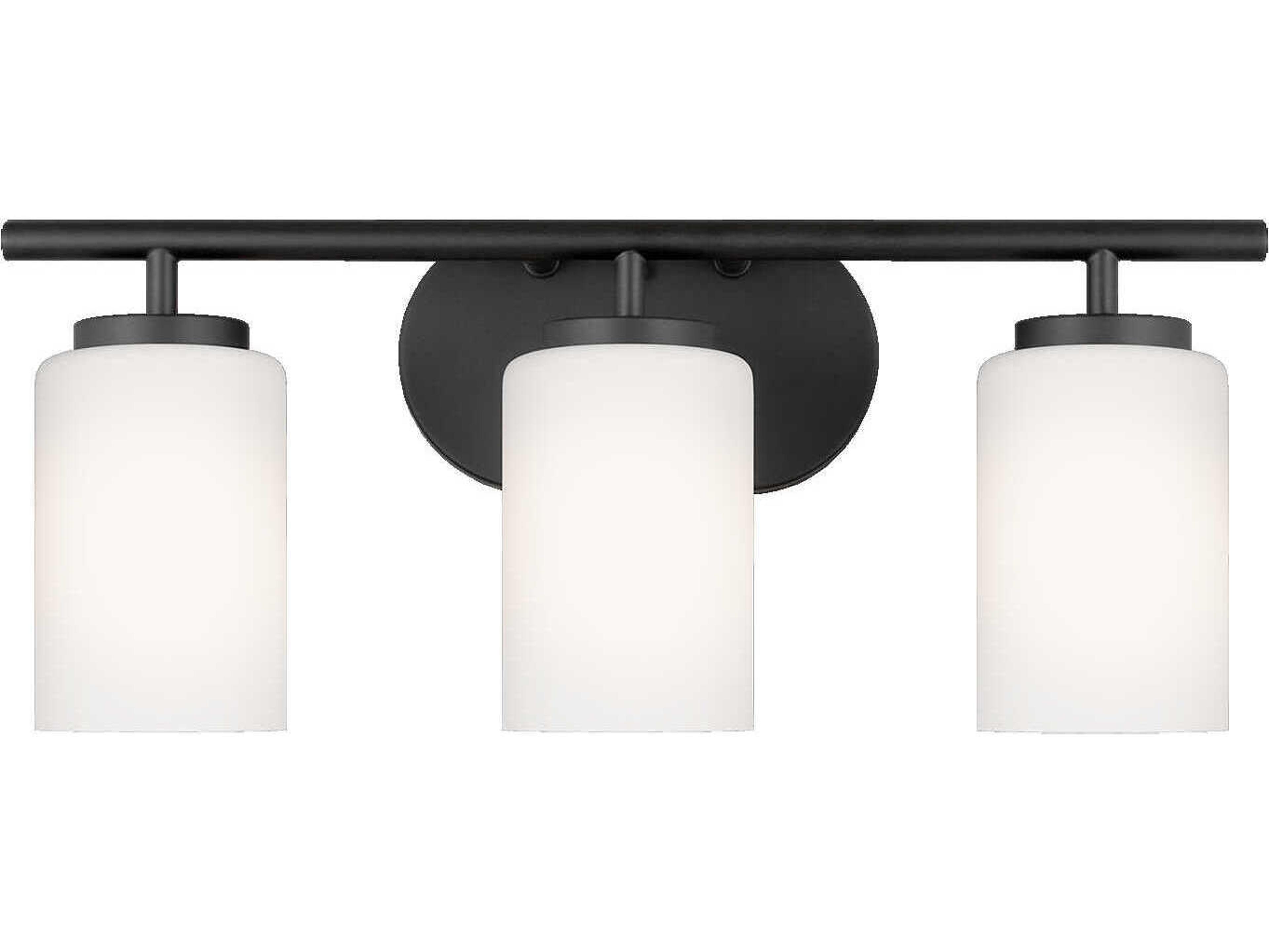 Generation Lighting Oslo 3-Light Midnight Black Glass Vanity Light