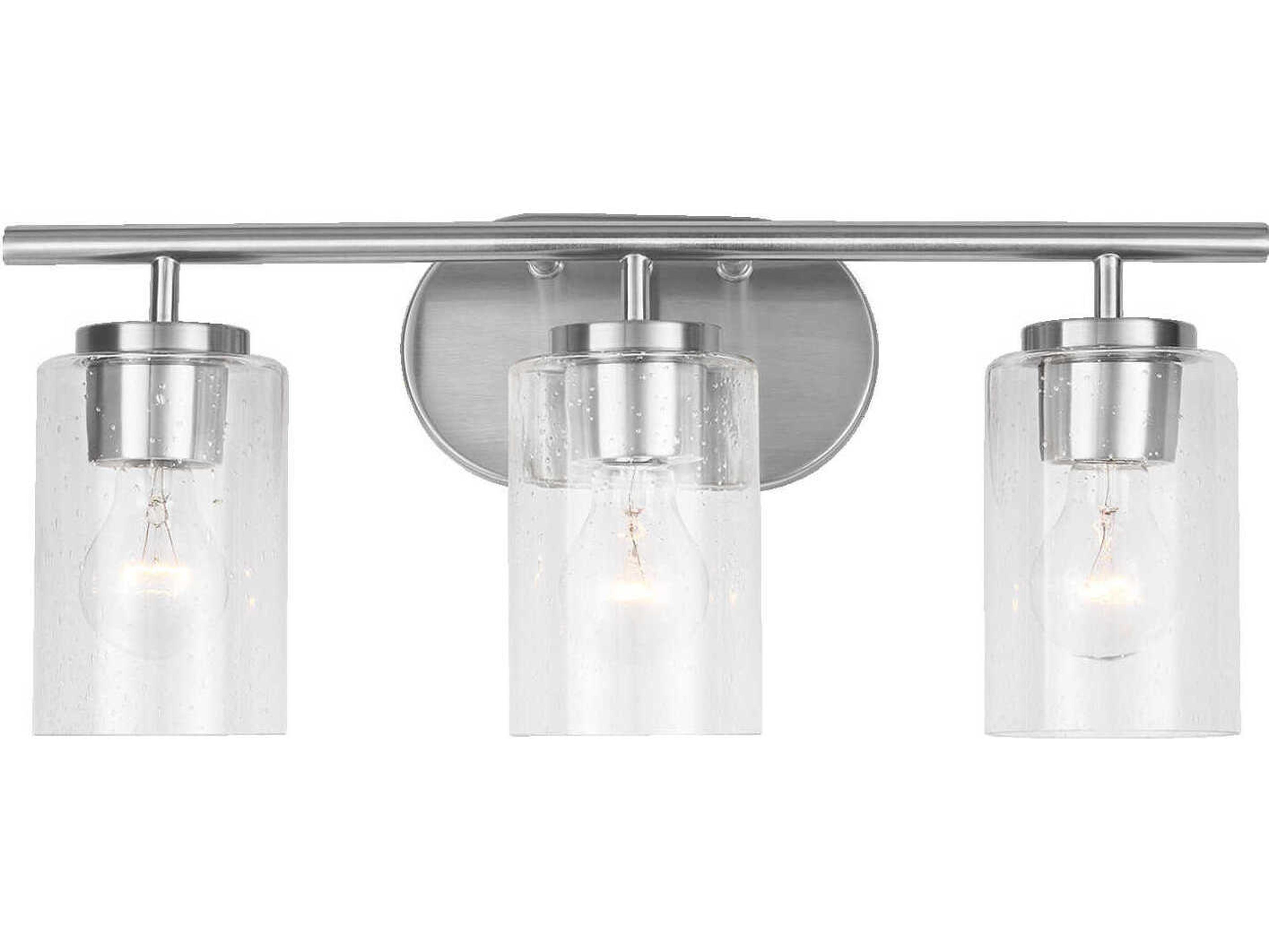 Generation Lighting Oslo 3-Light Brushed Nickel Glass Vanity Light