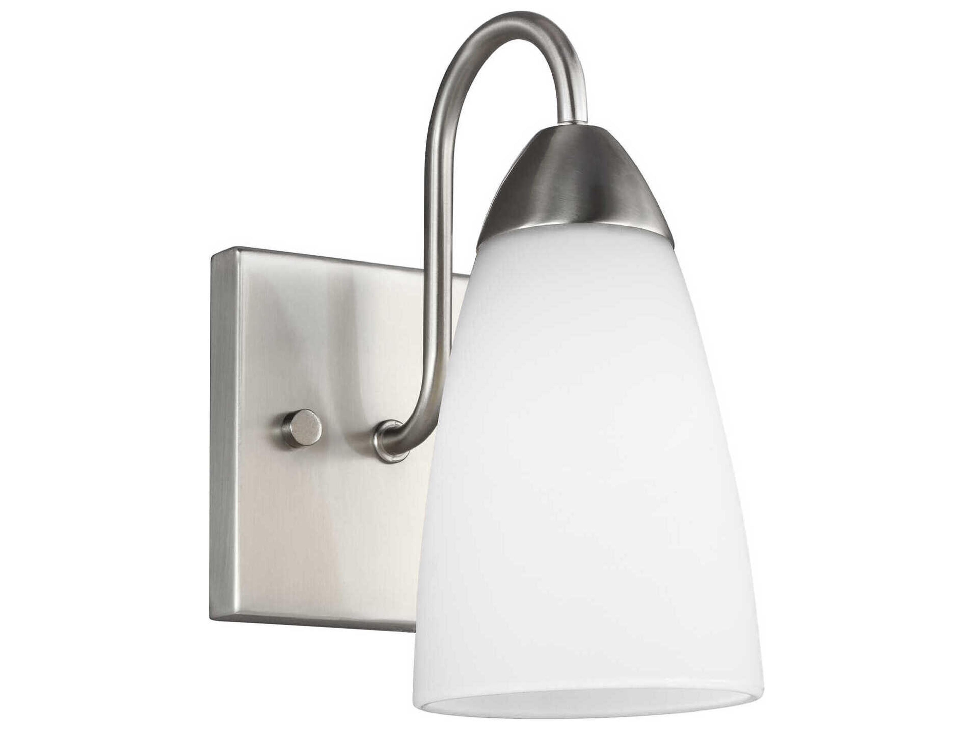 Generation Lighting Seville 1-Light Brushed Nickel Glass Wall Sconce