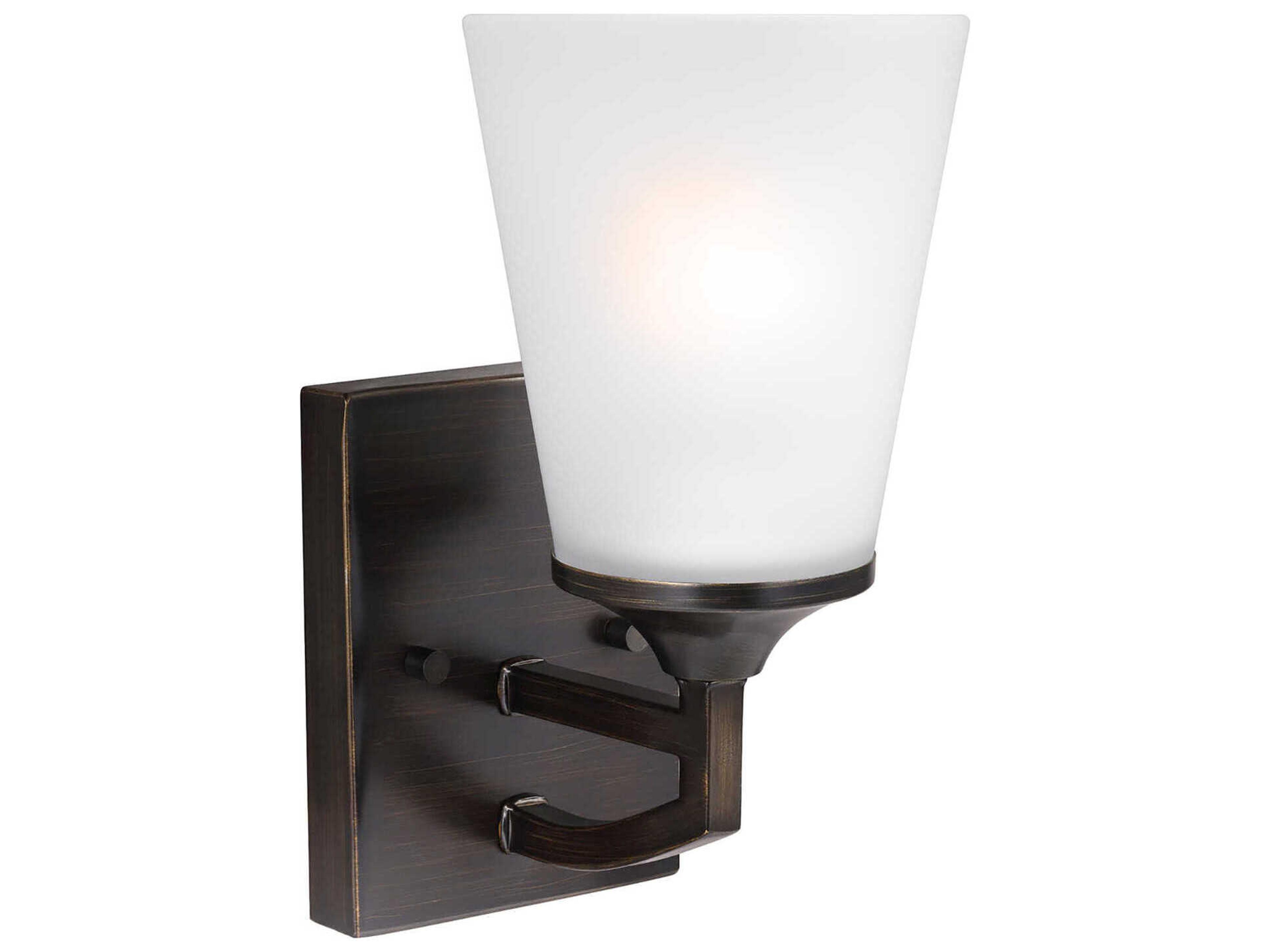 Generation Lighting Hanford 1-Light Bronze Glass Wall Sconce