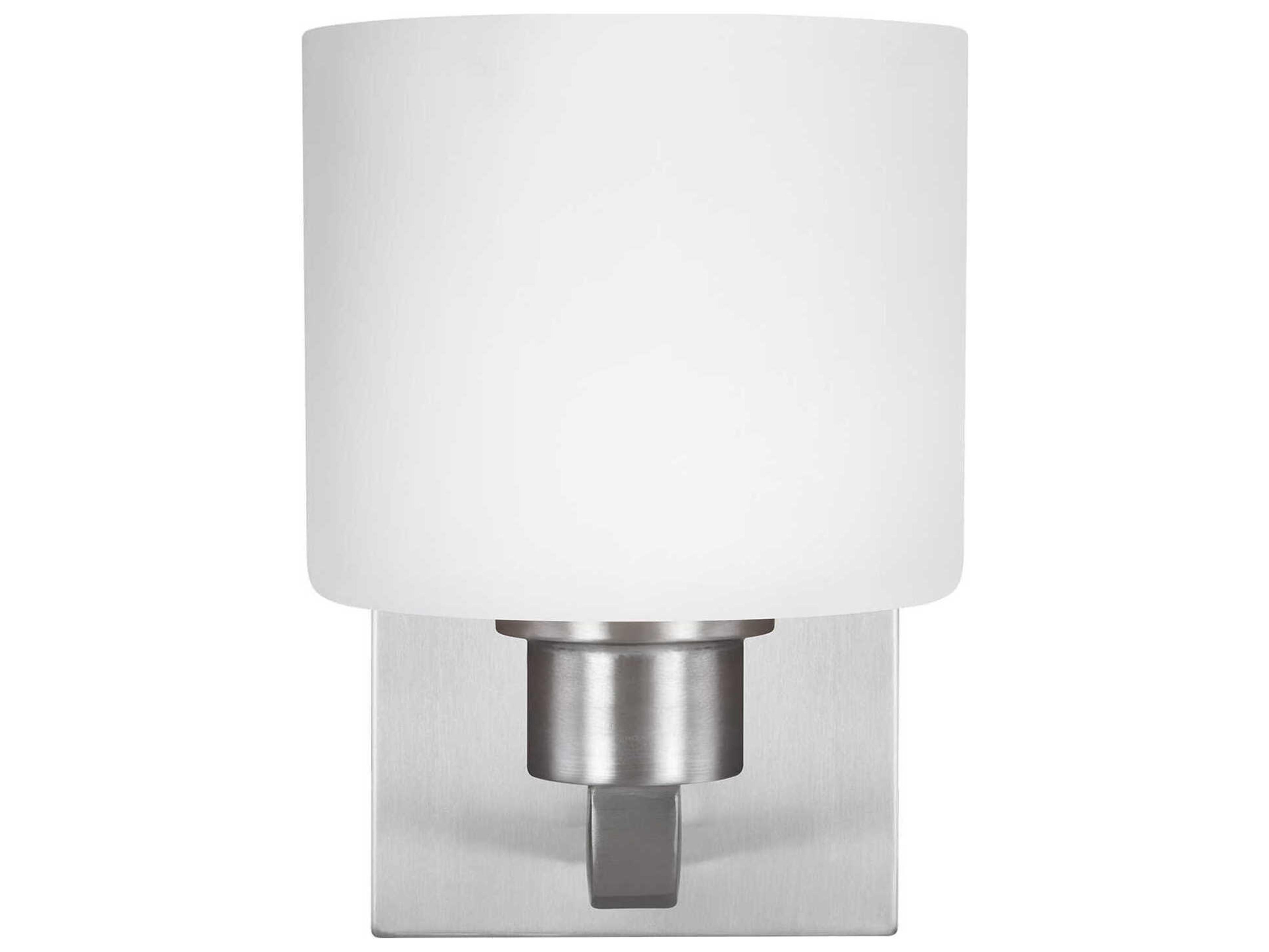 Generation Lighting Canfield 1-Light Brushed Nickel Glass Wall Sconce